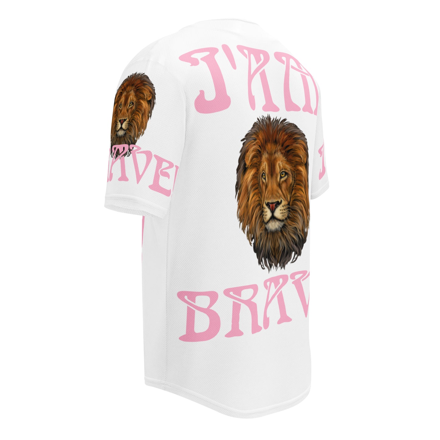 “I’AM BRAVE!” White Unisex Baseball Jersey W/Cotton Candy Font