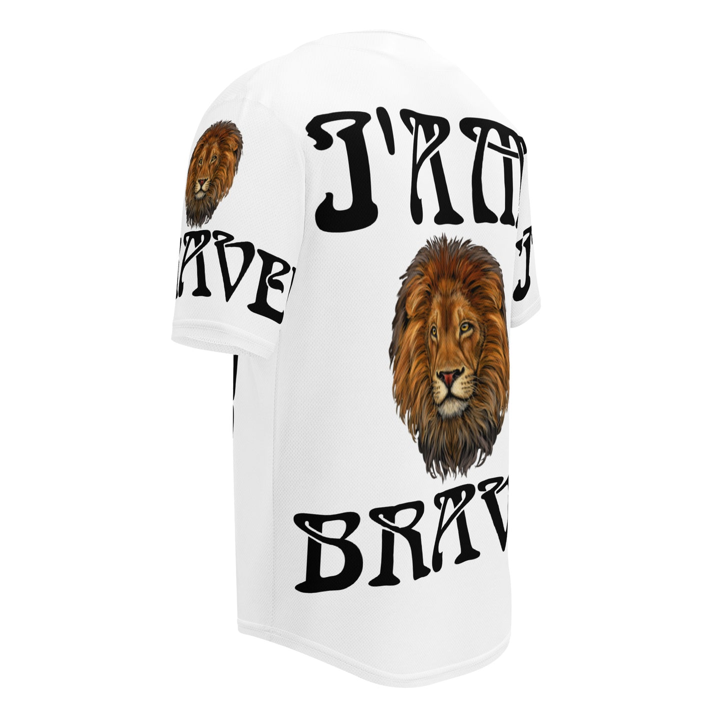“I’AM BRAVE!” White Unisex Baseball Jersey W/Black Font