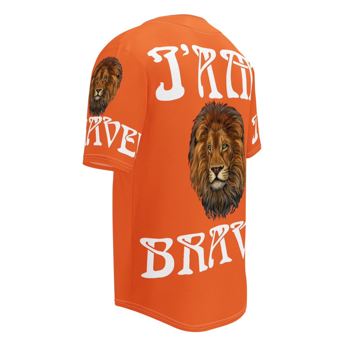 “I’AM BRAVE!” Orange Unisex Baseball Jersey W/White Font