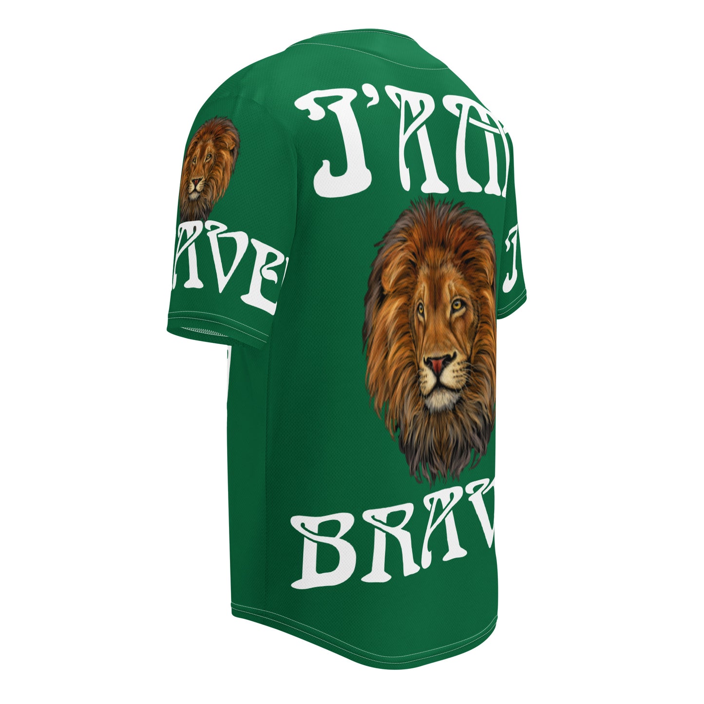 “I’AM BRAVE!” Green Unisex Baseball Jersey W/White Font