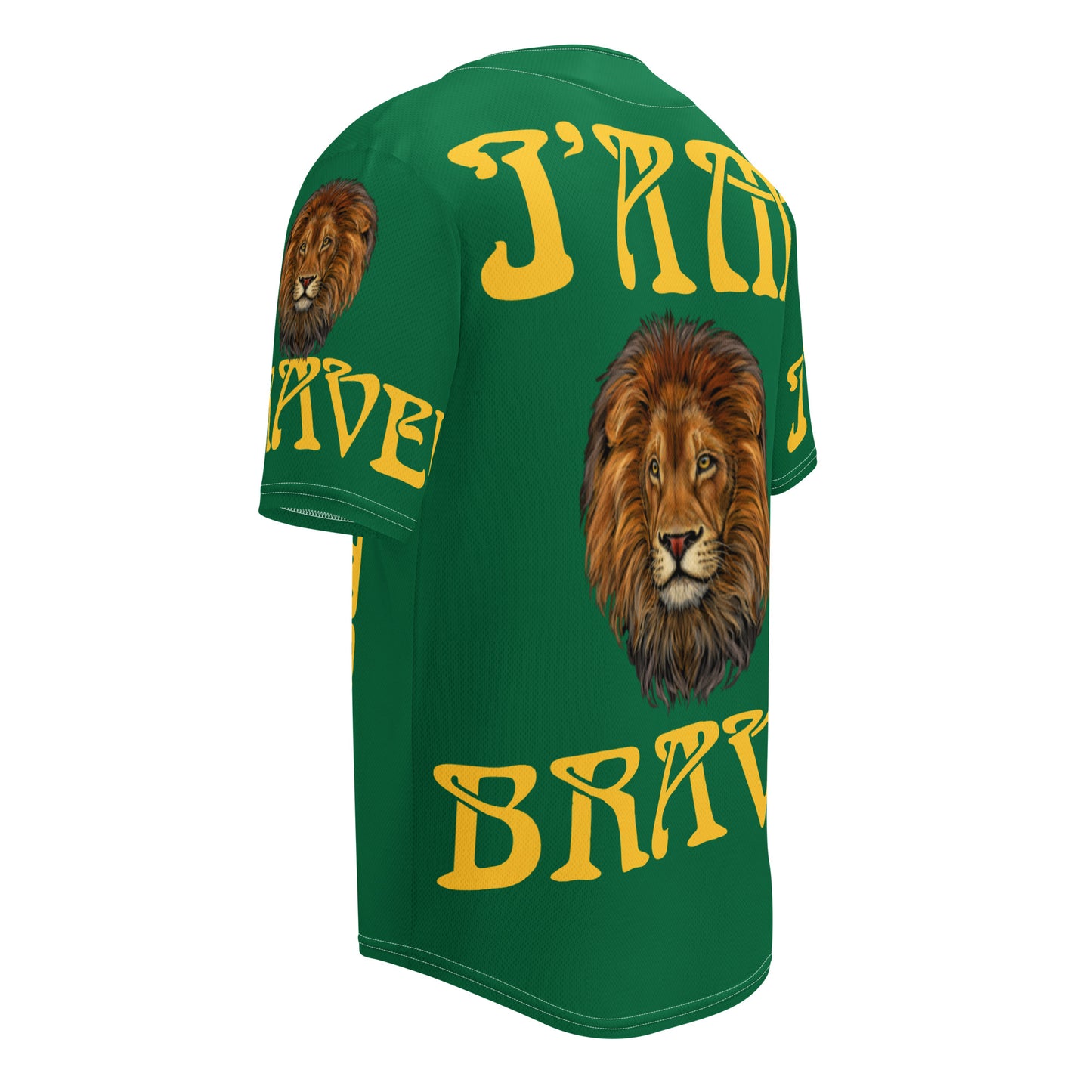 “I’AM BRAVE!”Green Unisex Baseball Jersey W/Yellow Font
