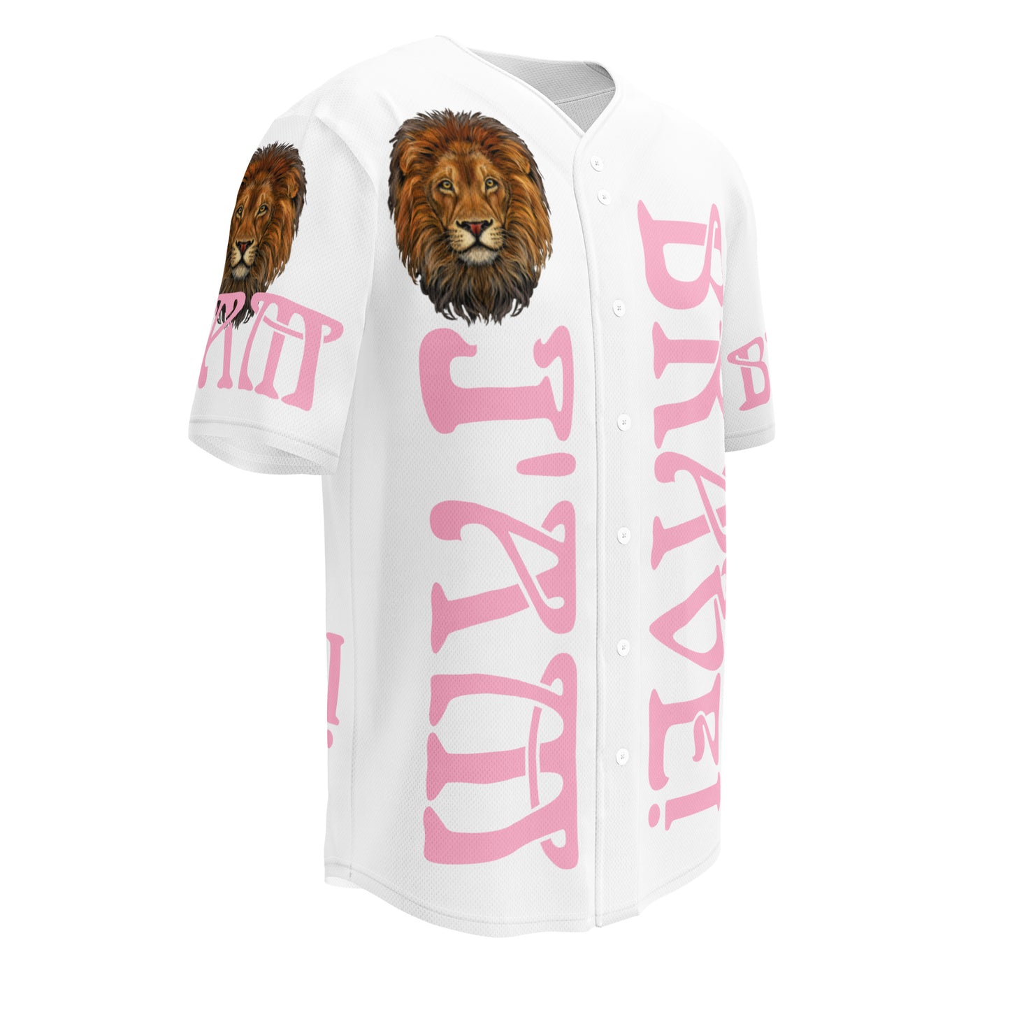 “I’AM BRAVE!” White Unisex Baseball Jersey W/Cotton Candy Font