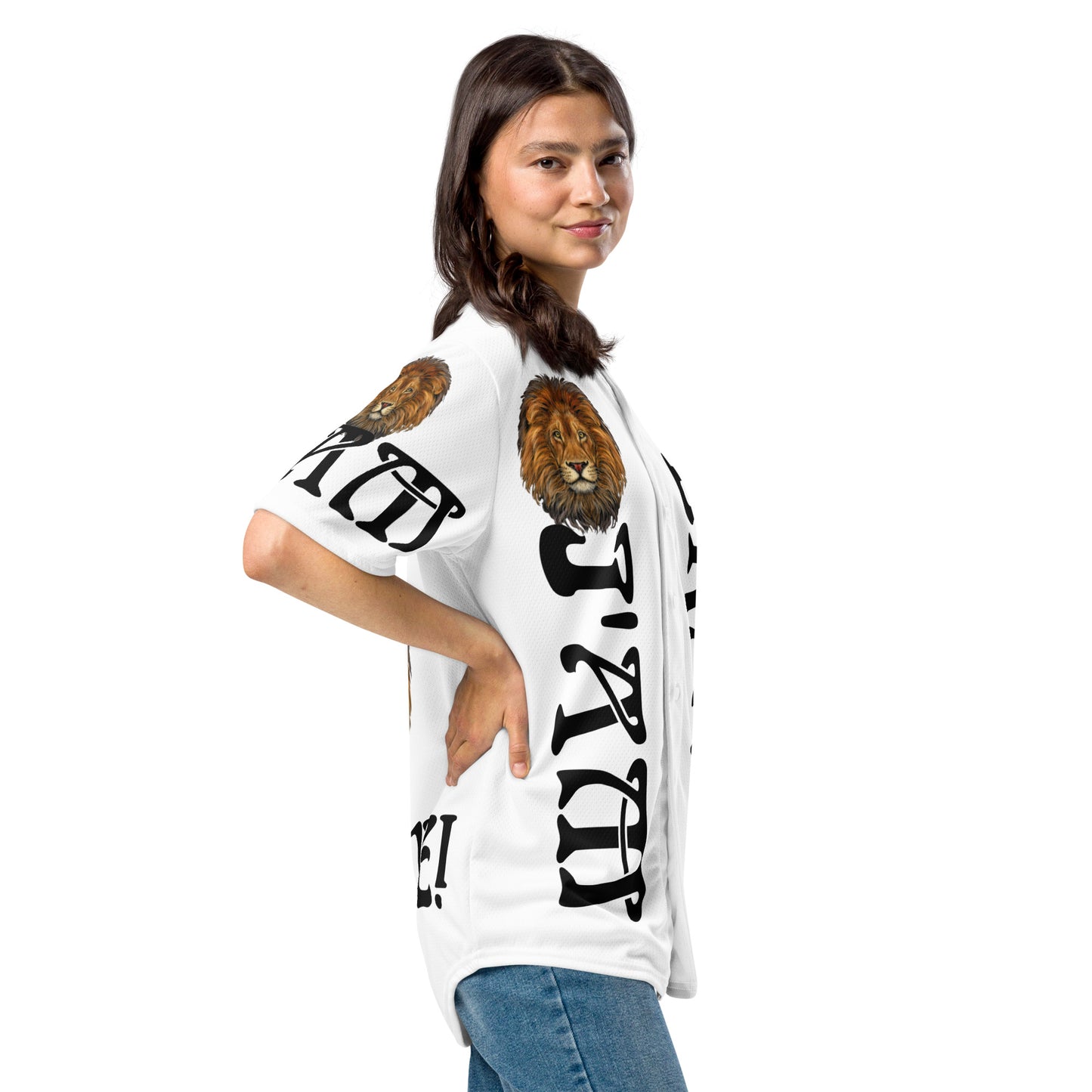 “I’AM BRAVE!” White Unisex Baseball Jersey W/Black Font