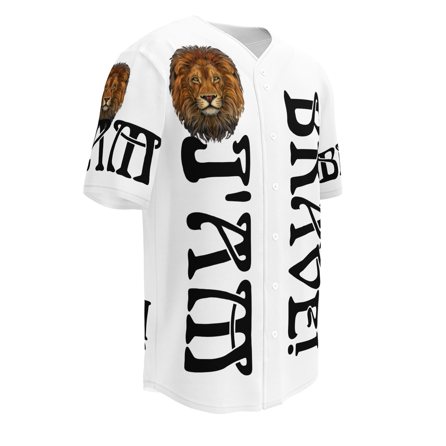 “I’AM BRAVE!” White Unisex Baseball Jersey W/Black Font