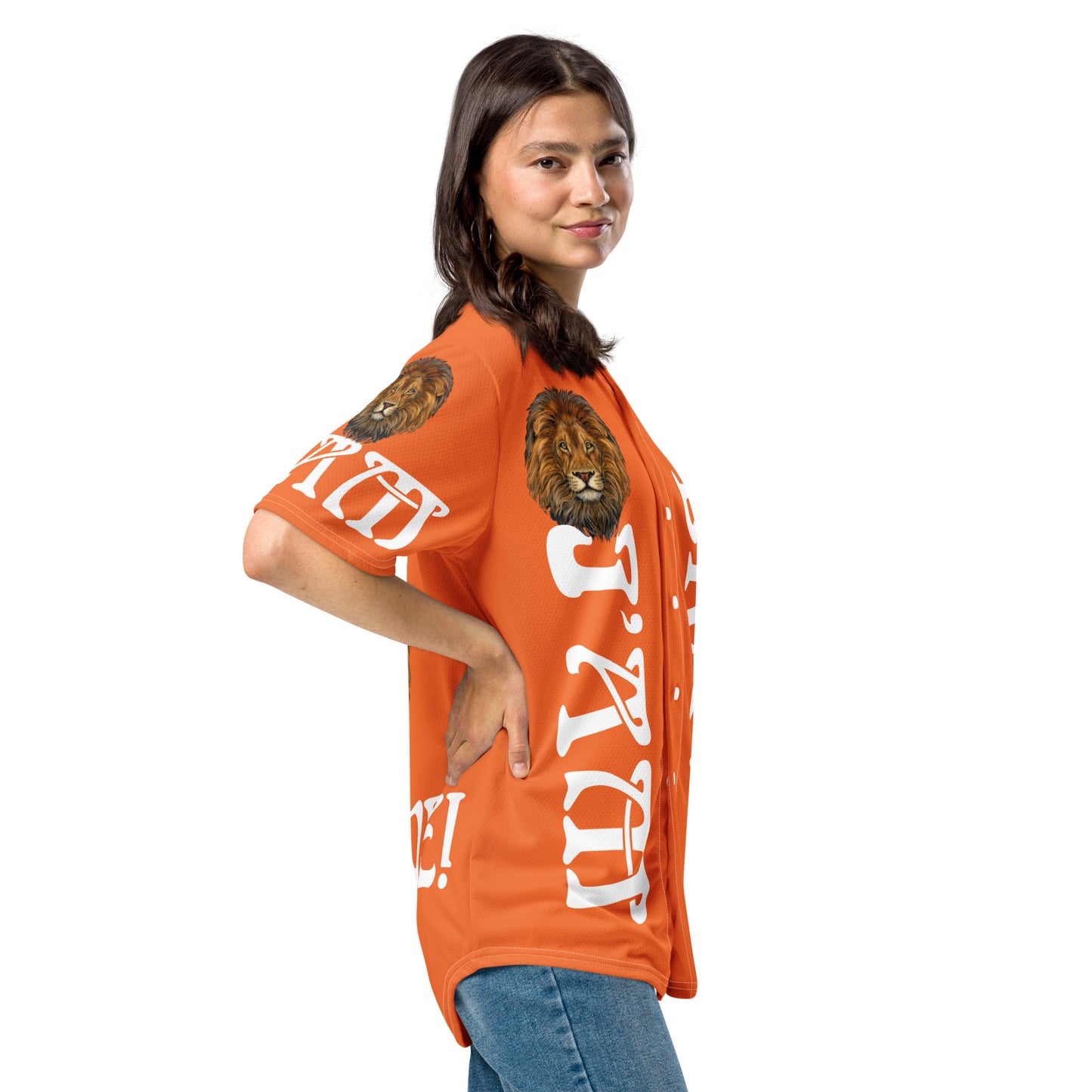 “I’AM BRAVE!” Orange Unisex Baseball Jersey W/White Font