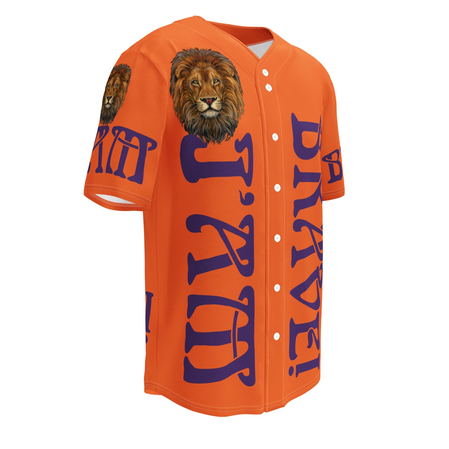 “I’AM BRAVE!” Orange Unisex Baseball Jersey W/Purple Font