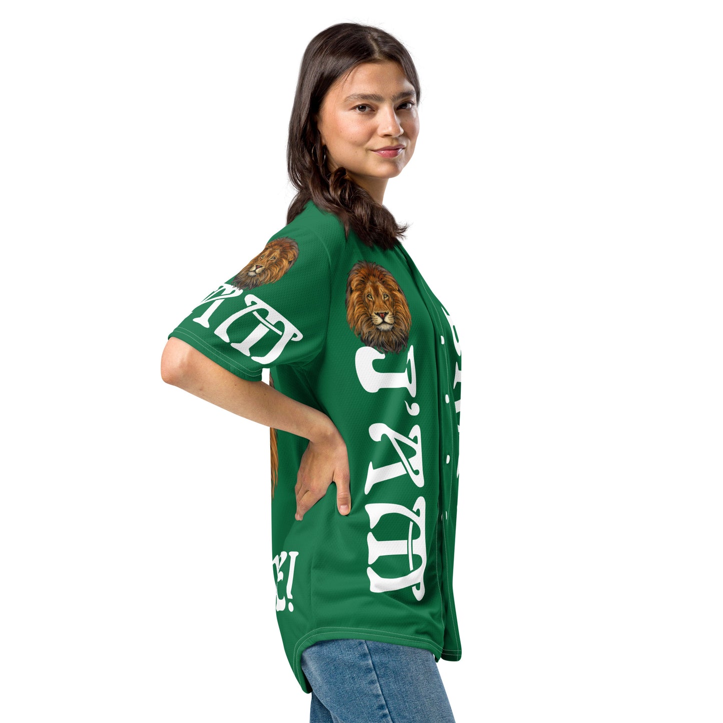 “I’AM BRAVE!” Green Unisex Baseball Jersey W/White Font