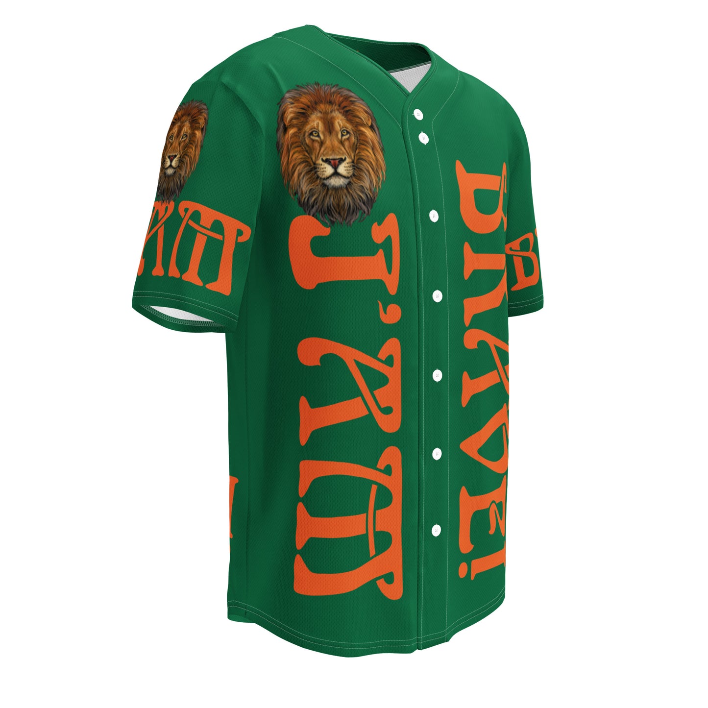 “I’AM BRAVE!” Green Unisex Baseball Jersey W/Orange Font