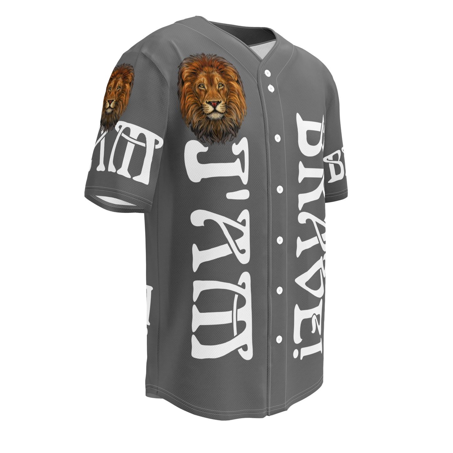“I’AM BRAVE!” Grey Unisex Baseball Jersey W/White Font