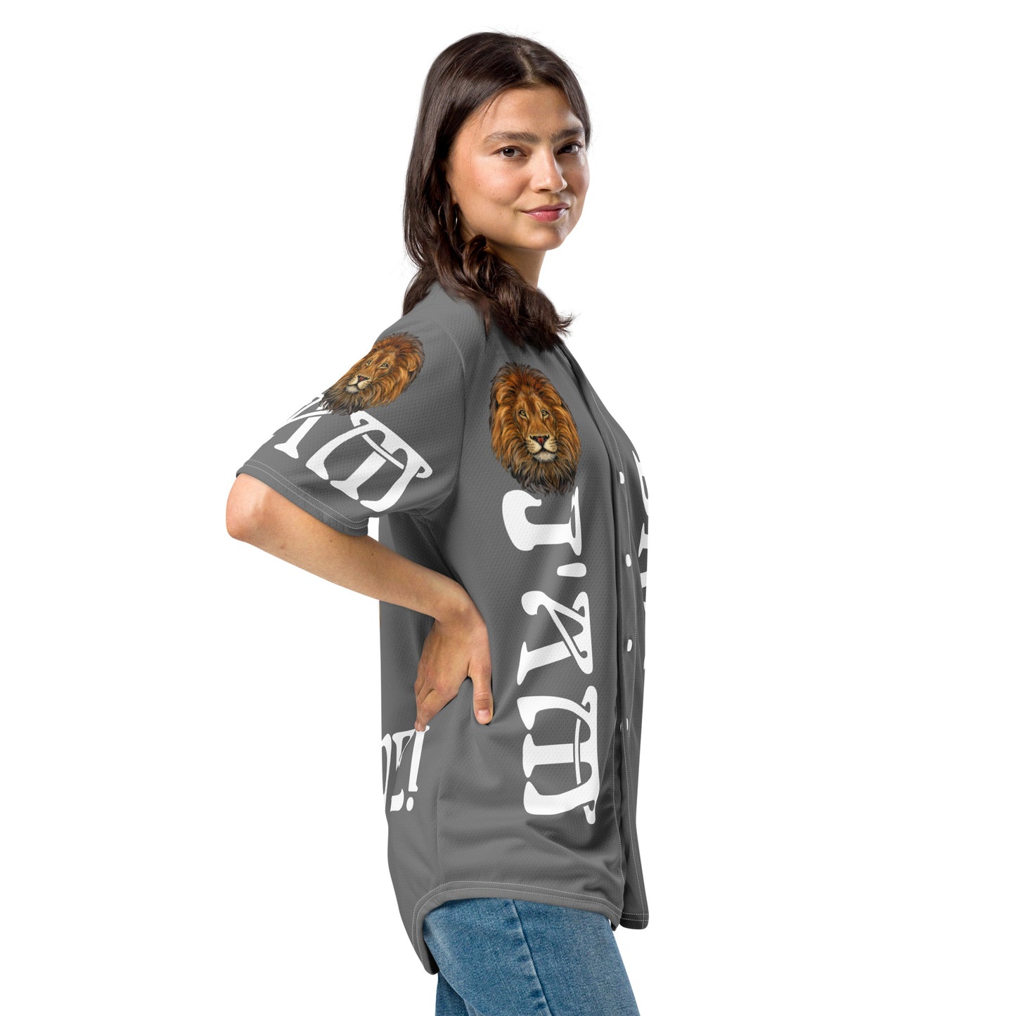 “I’AM BRAVE!” Grey Unisex Baseball Jersey W/White Font