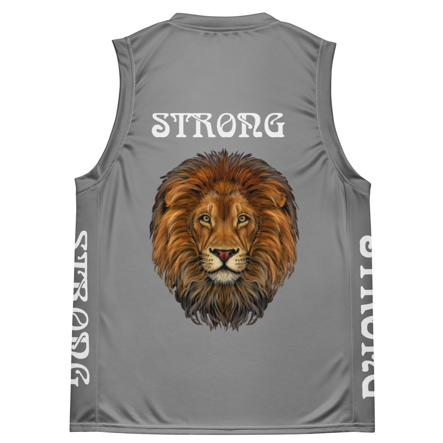 “STRONG”Grey Unisex Basketball Jersey W/White Font