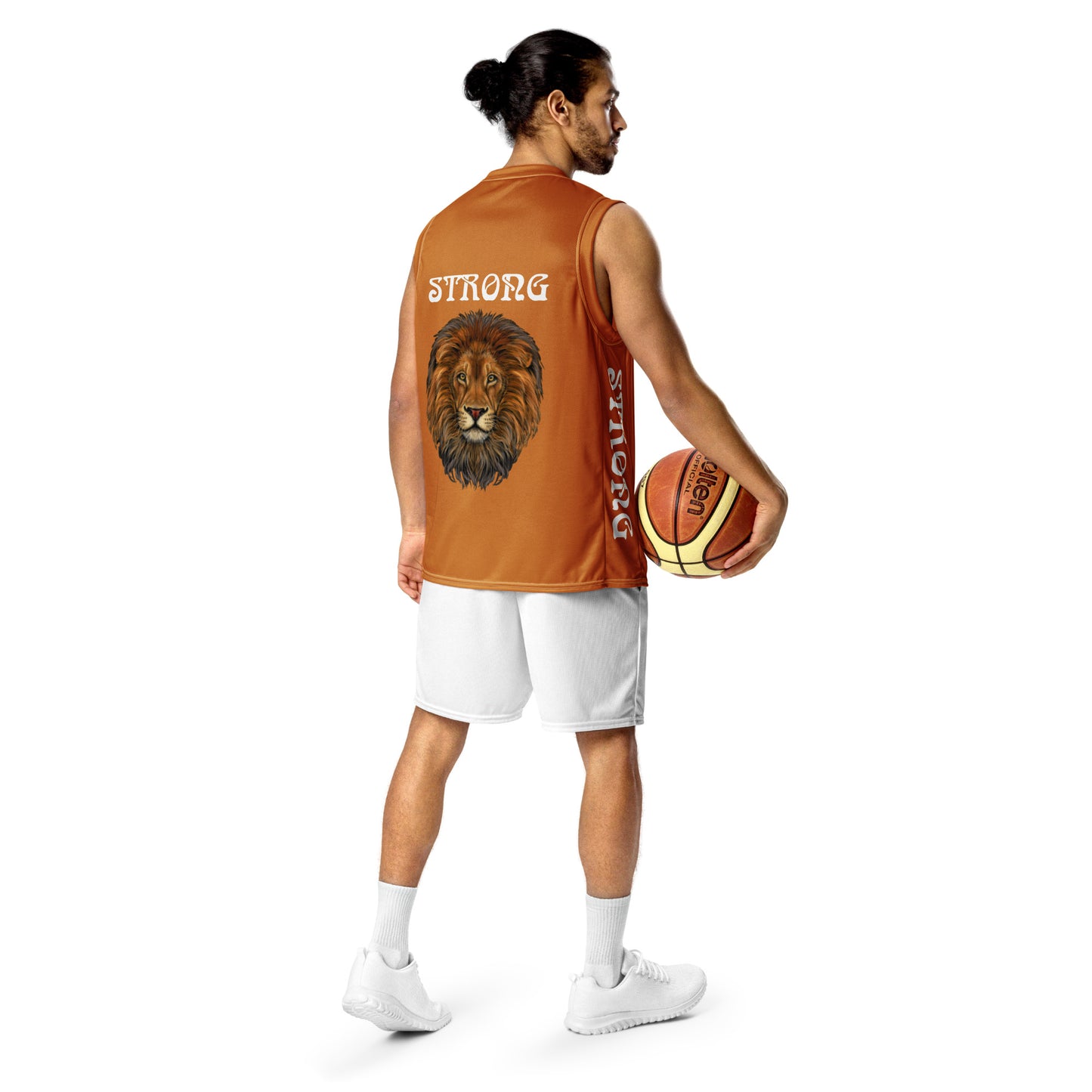 “STRONG”Bronze Unisex Basketball Jersey W/White Font