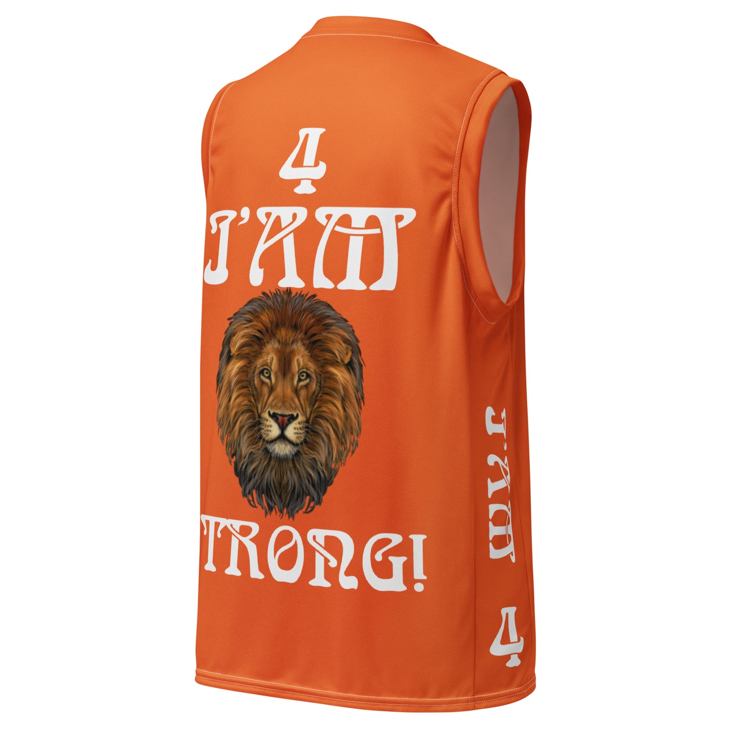 “I’AM STRONG!”#4 Orange Unisex Basketball Jersey W/White Font