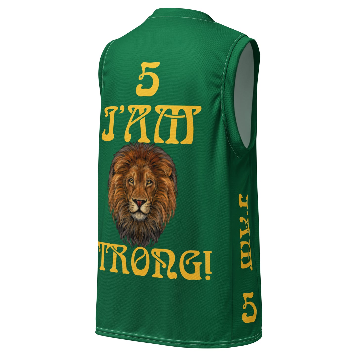 I’AM STRONG!”#5 Green Unisex Basketball Jersey W/Yellow Font