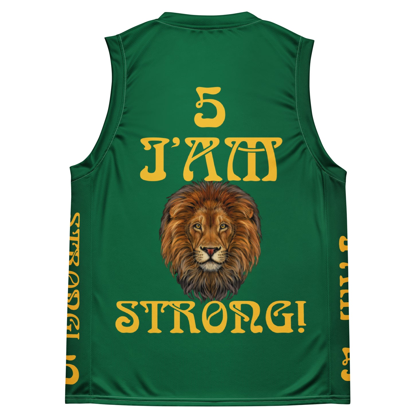 I’AM STRONG!”#5 Green Unisex Basketball Jersey W/Yellow Font