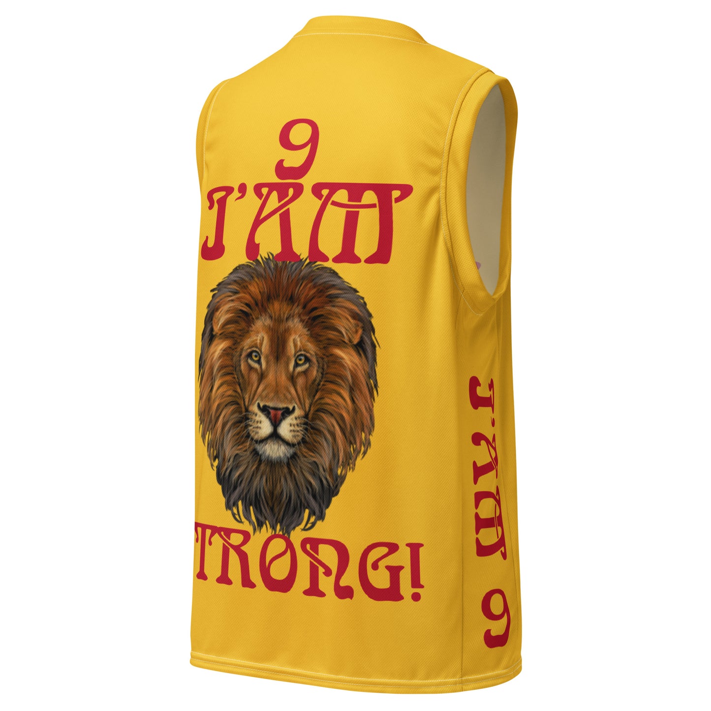 “I’AM STRONG!”#9 Yellow Unisex Basketball Jersey W/Red Font
