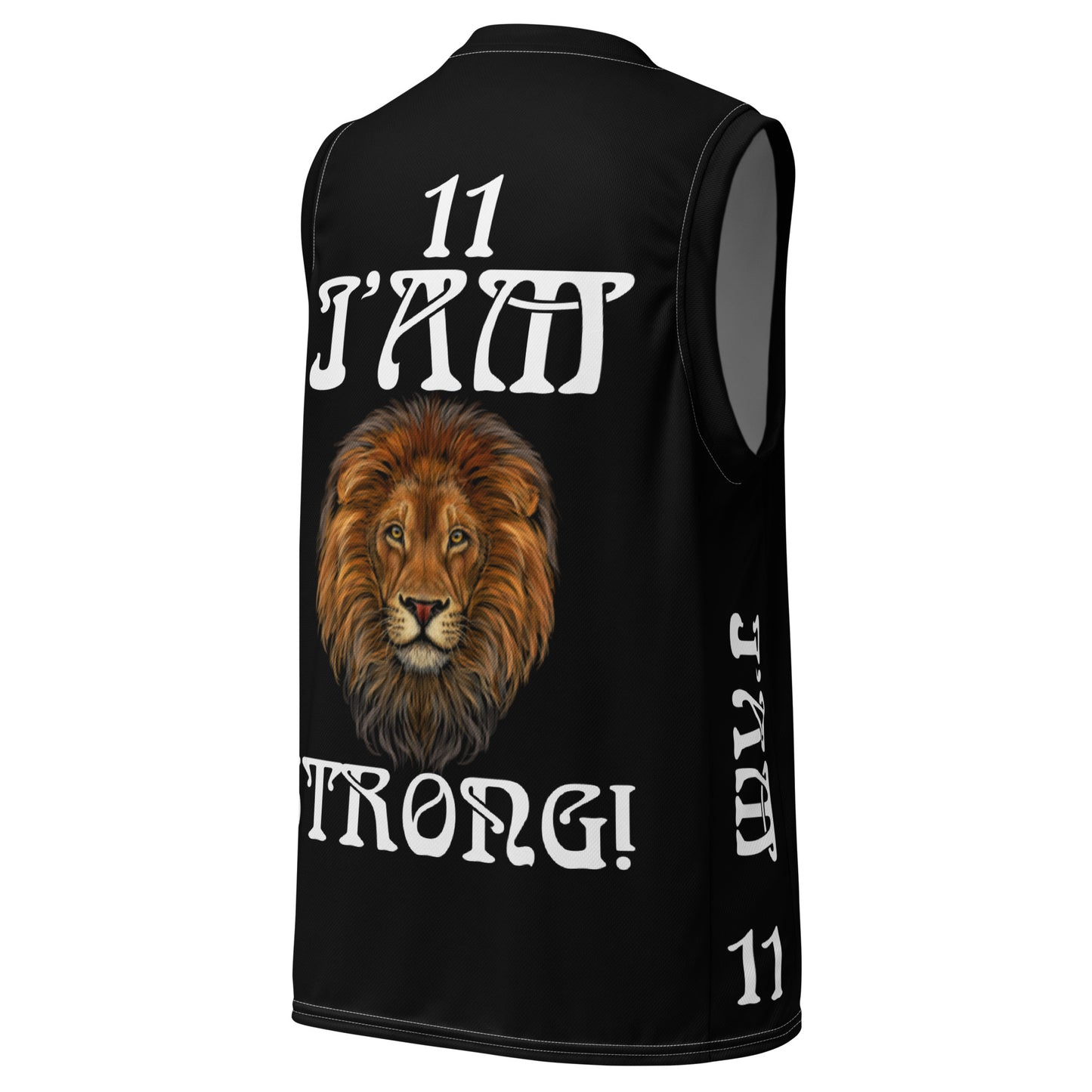 I’AM STRONG!”#11 Black Unisex Basketball Jersey W/White Font