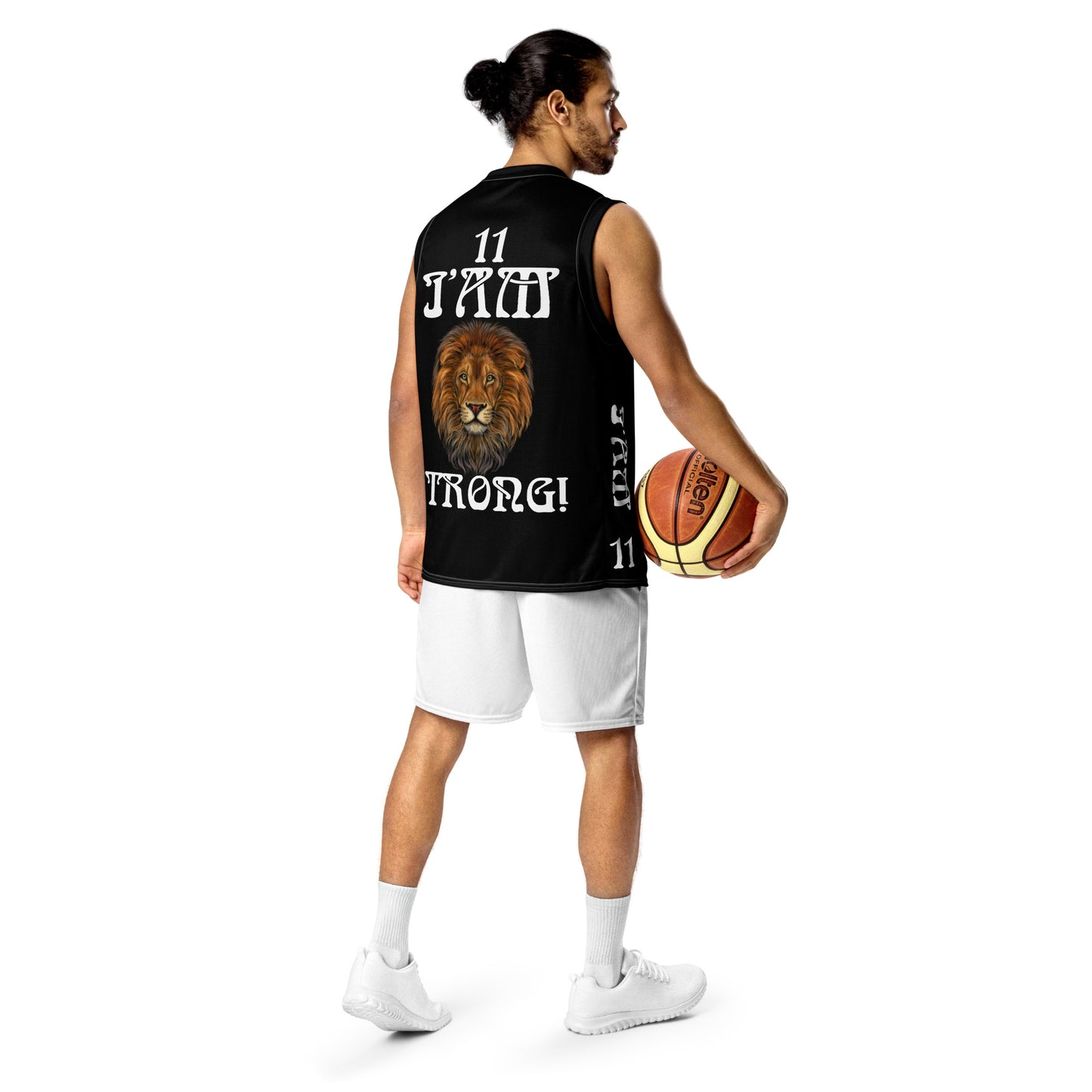 I’AM STRONG!”#11 Black Unisex Basketball Jersey W/White Font