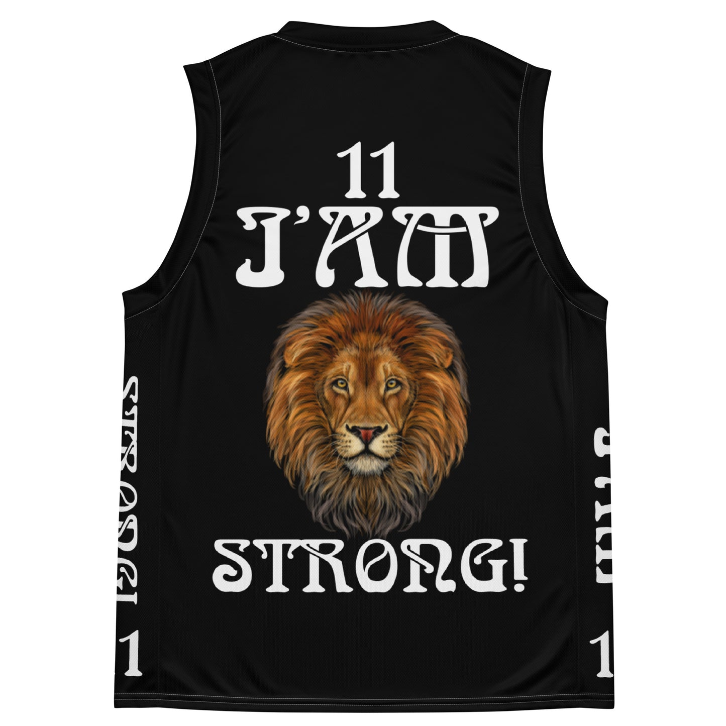 I’AM STRONG!”#11 Black Unisex Basketball Jersey W/White Font