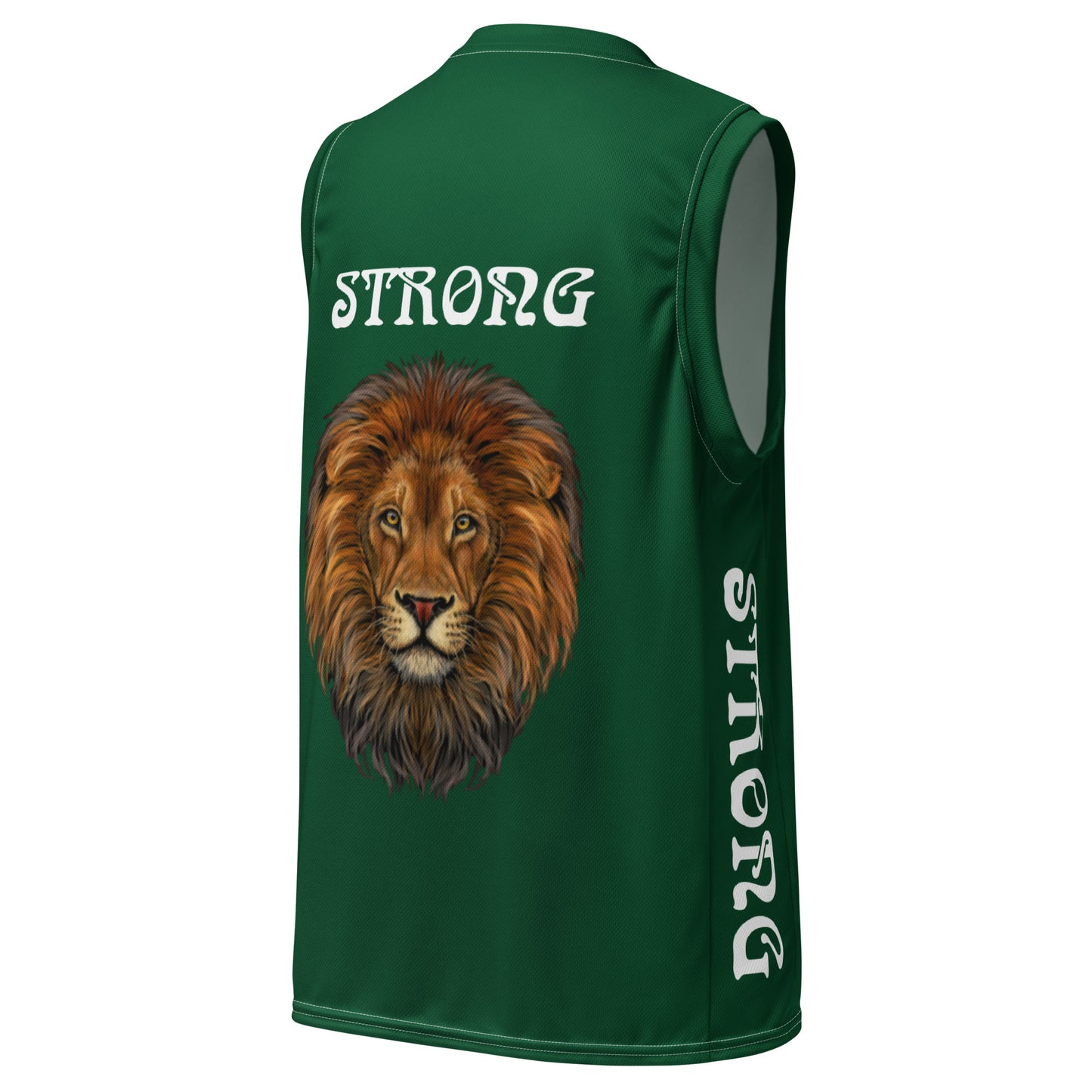 "STRONG" Green Unisex Basketball Jersey W/White Font