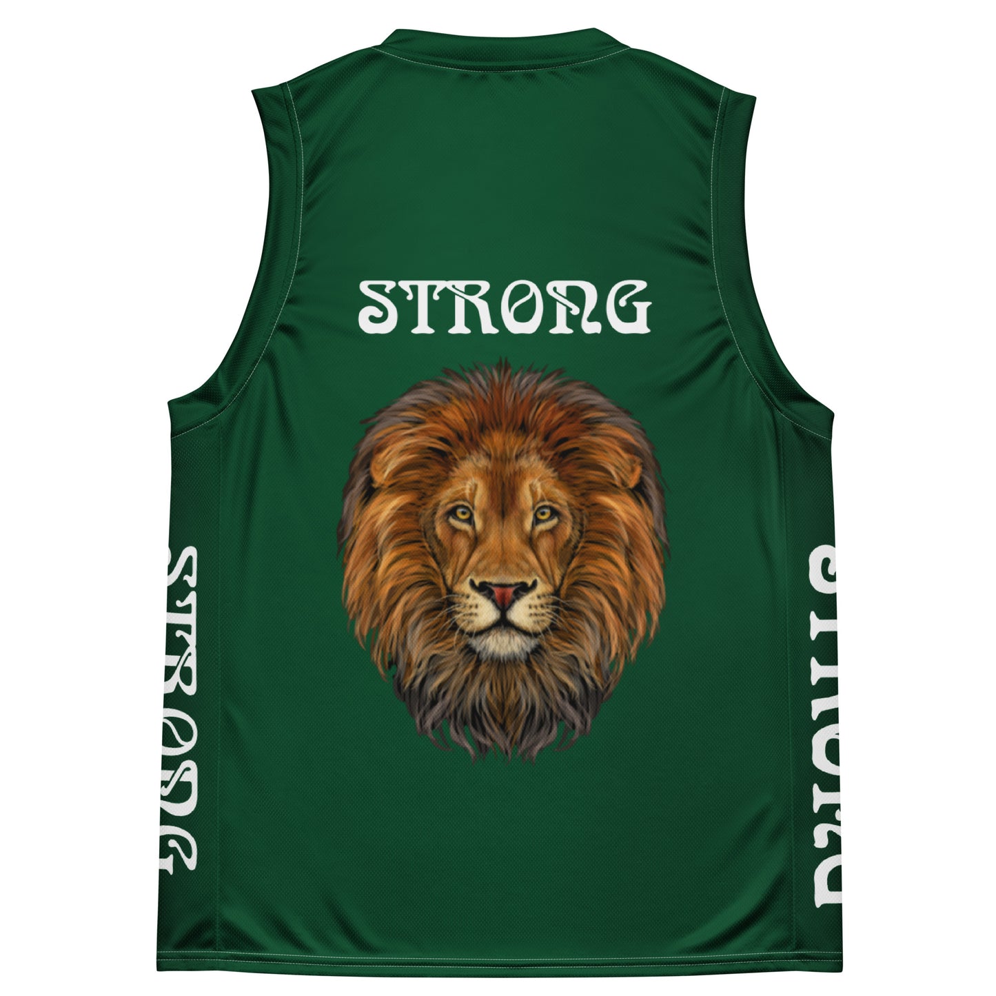 "STRONG" Green Unisex Basketball Jersey W/White Font