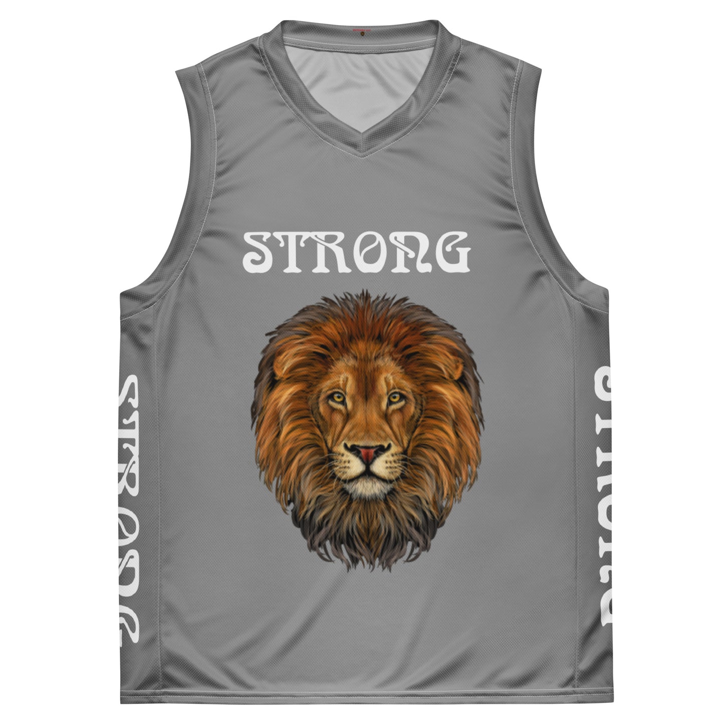 “STRONG”Grey Unisex Basketball Jersey W/White Font