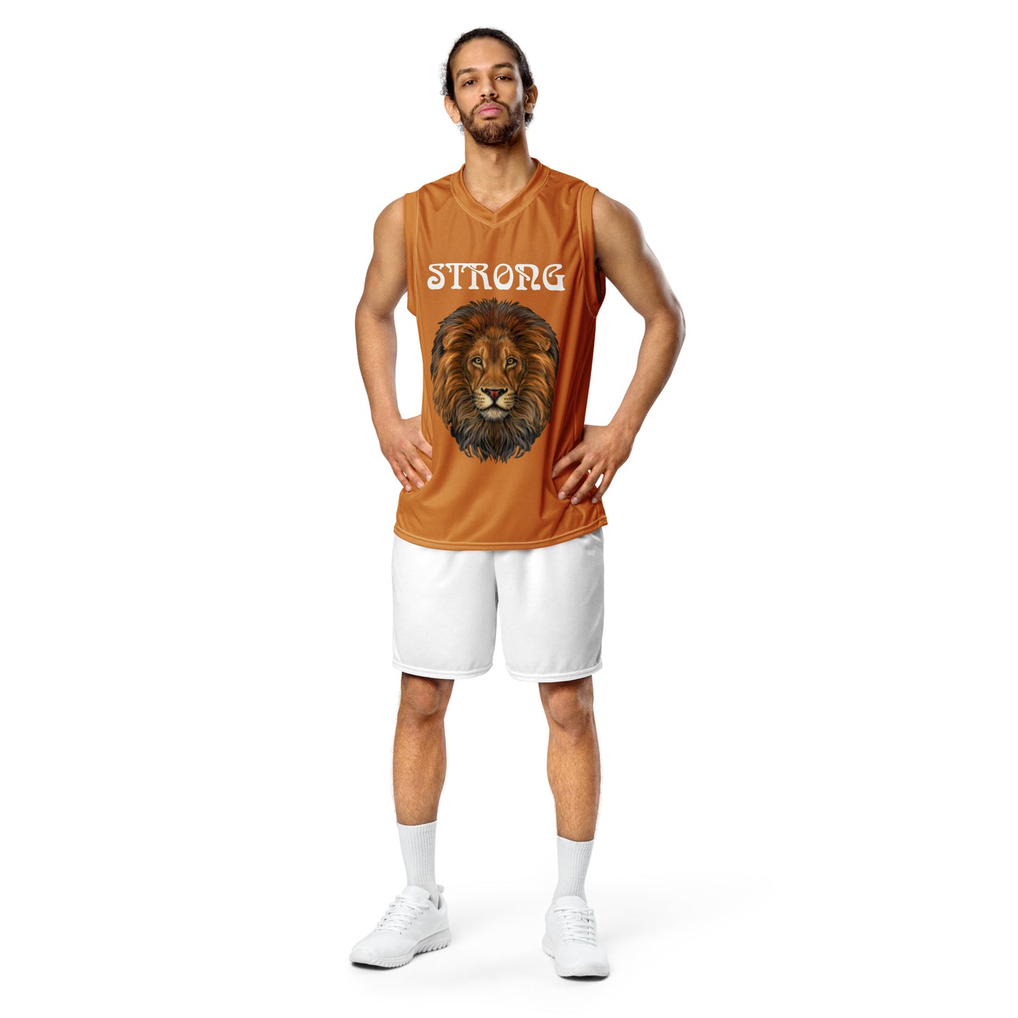 “STRONG”Bronze Unisex Basketball Jersey W/White Font