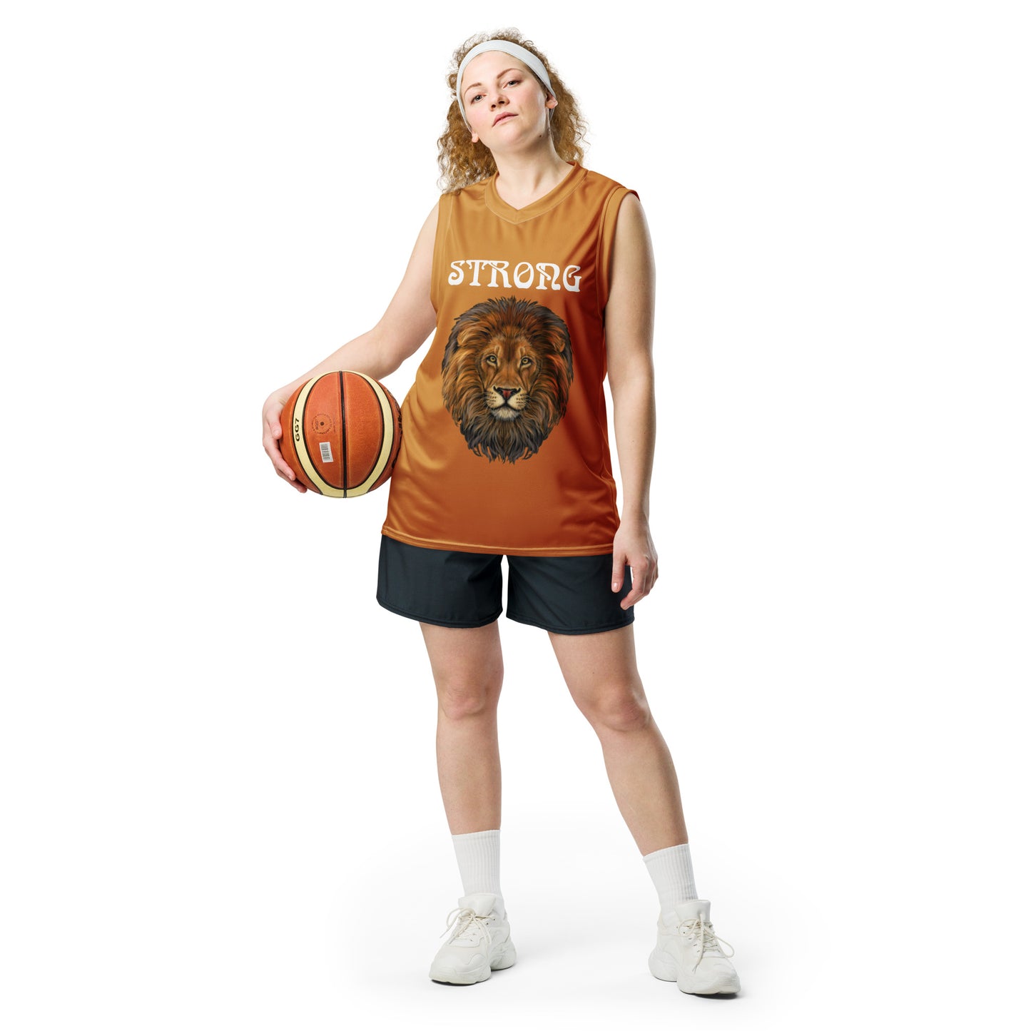 “STRONG”Bronze Unisex Basketball Jersey W/White Font