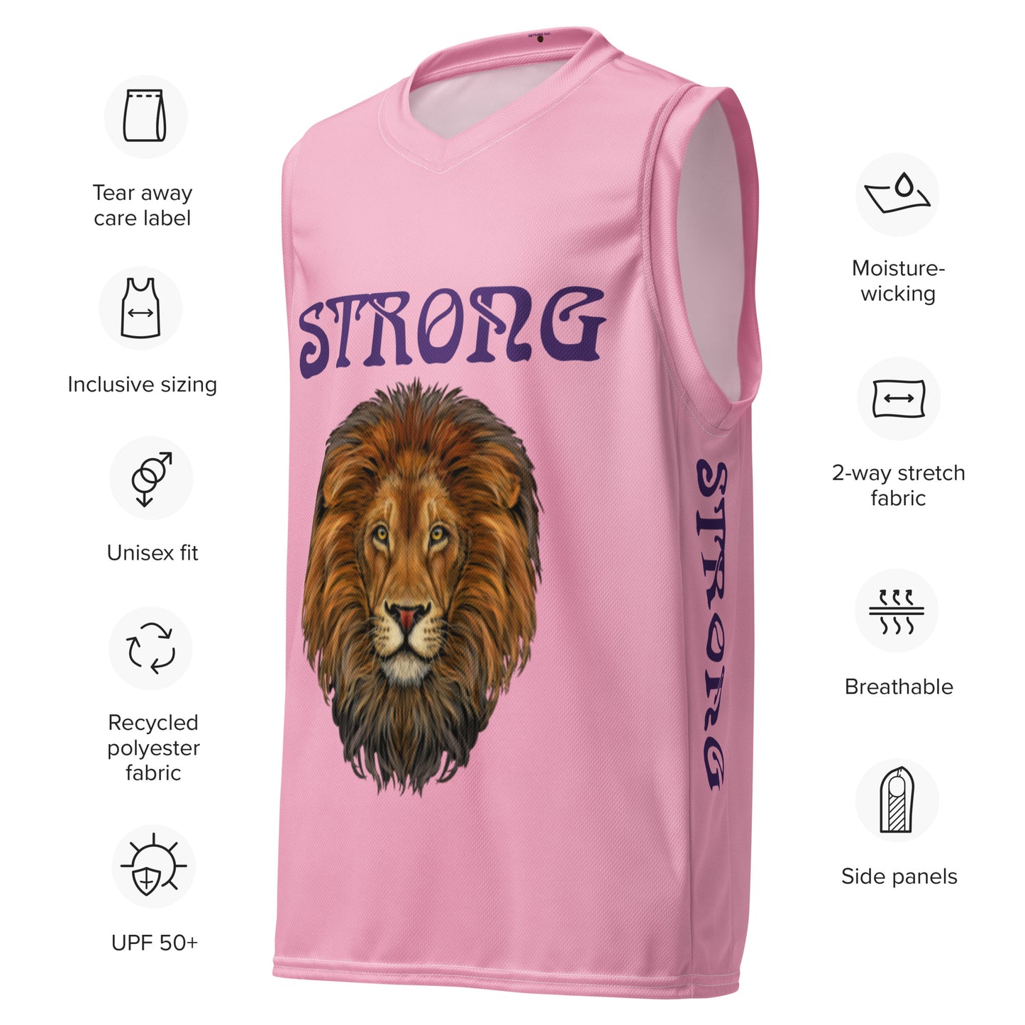 “STRONG”Cotton Candy Unisex BasketballJersey W/Purple Font