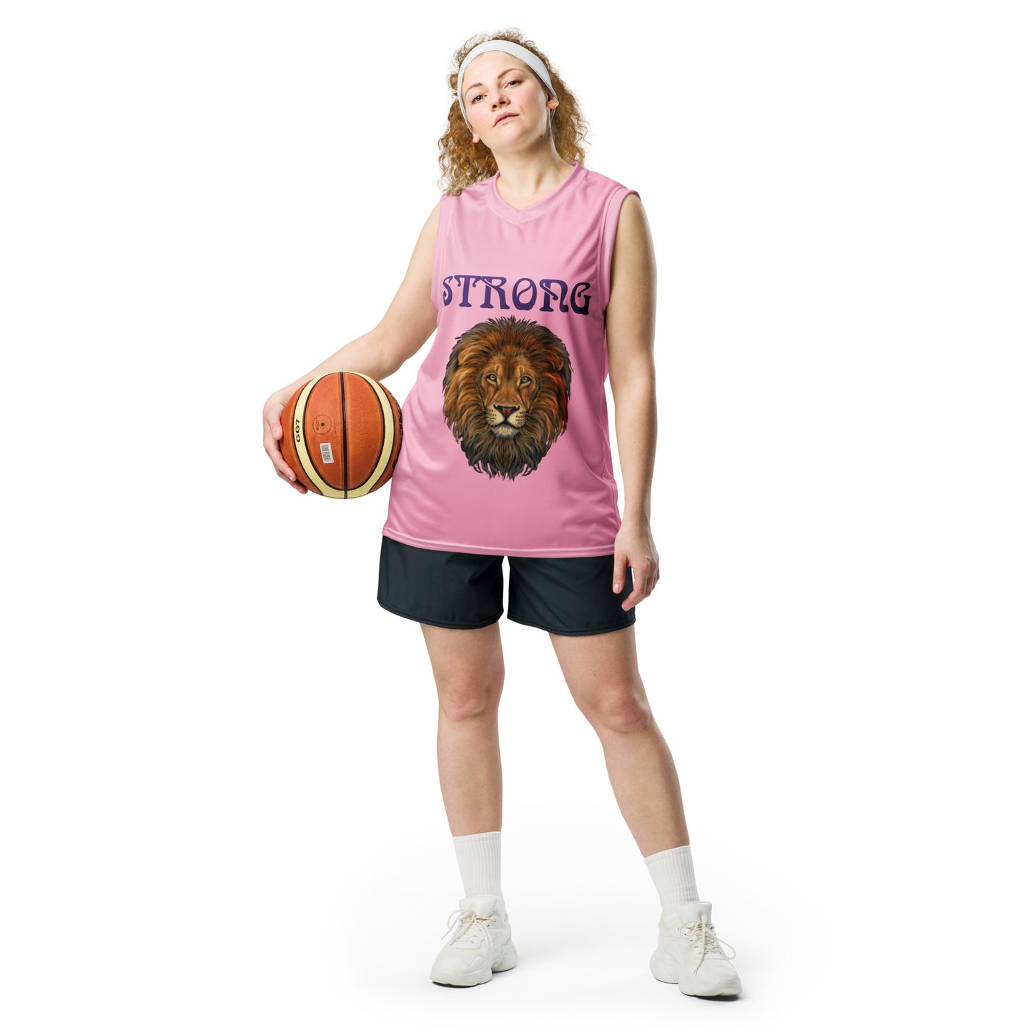 “STRONG”Cotton Candy Unisex BasketballJersey W/Purple Font