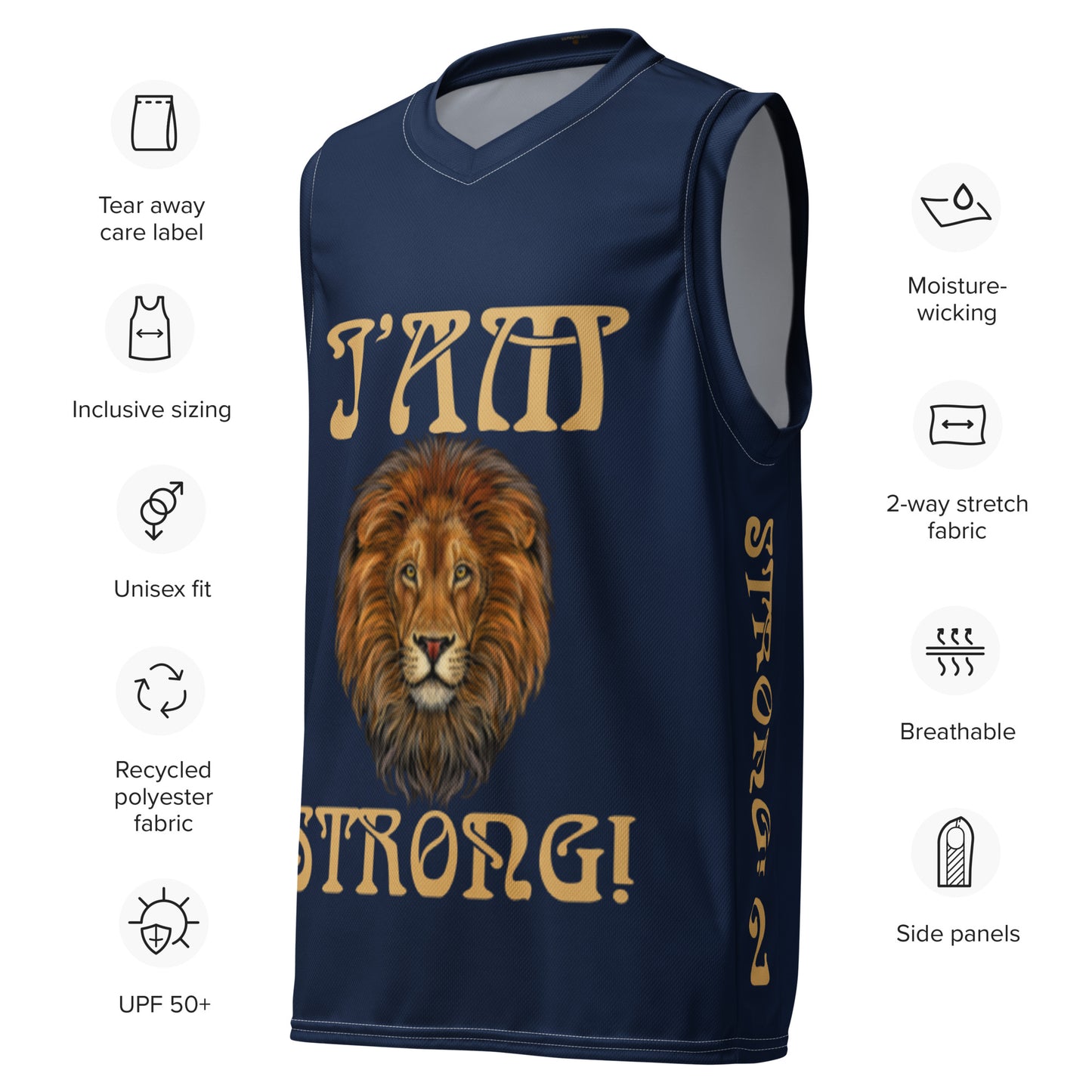 “I’AM STRONG!”#2 Navy Unisex Basketball Jersey W/Fawn Font