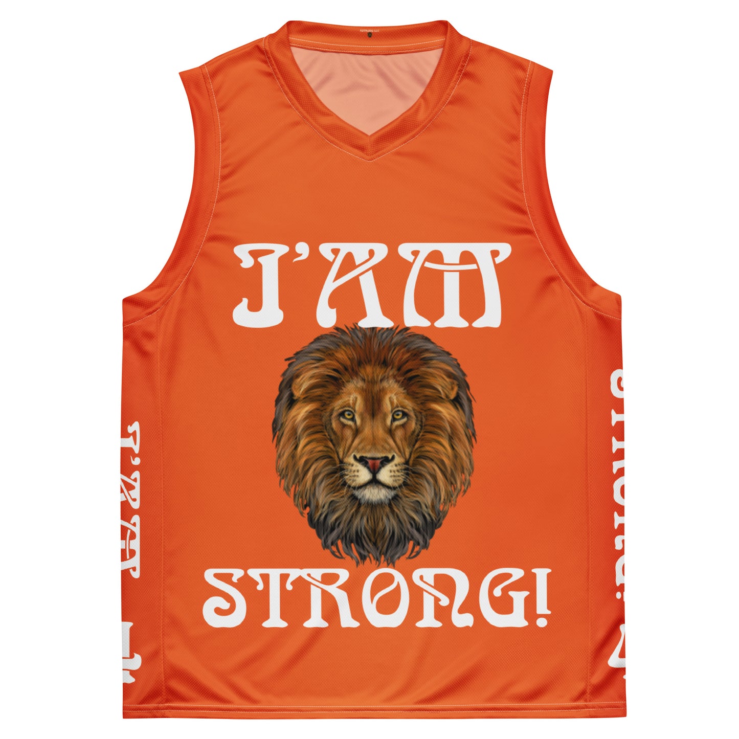 “I’AM STRONG!”#4 Orange Unisex Basketball Jersey W/White Font
