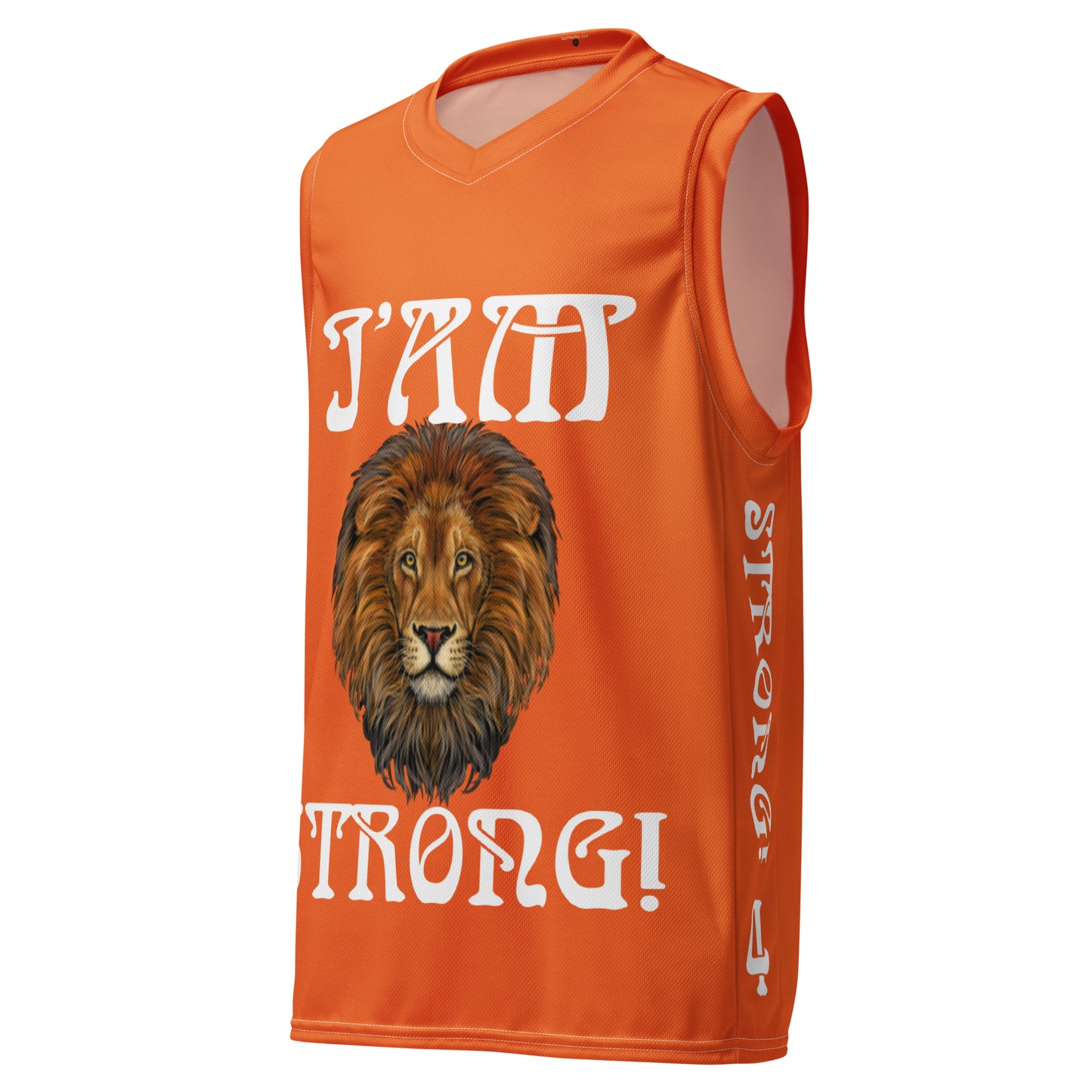 “I’AM STRONG!”#4 Orange Unisex Basketball Jersey W/White Font