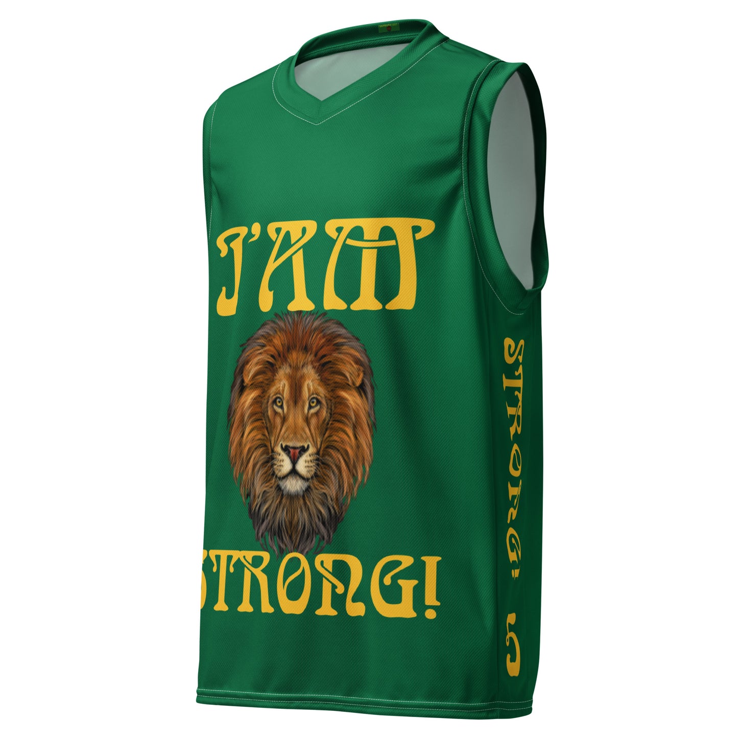 I’AM STRONG!”#5 Green Unisex Basketball Jersey W/Yellow Font