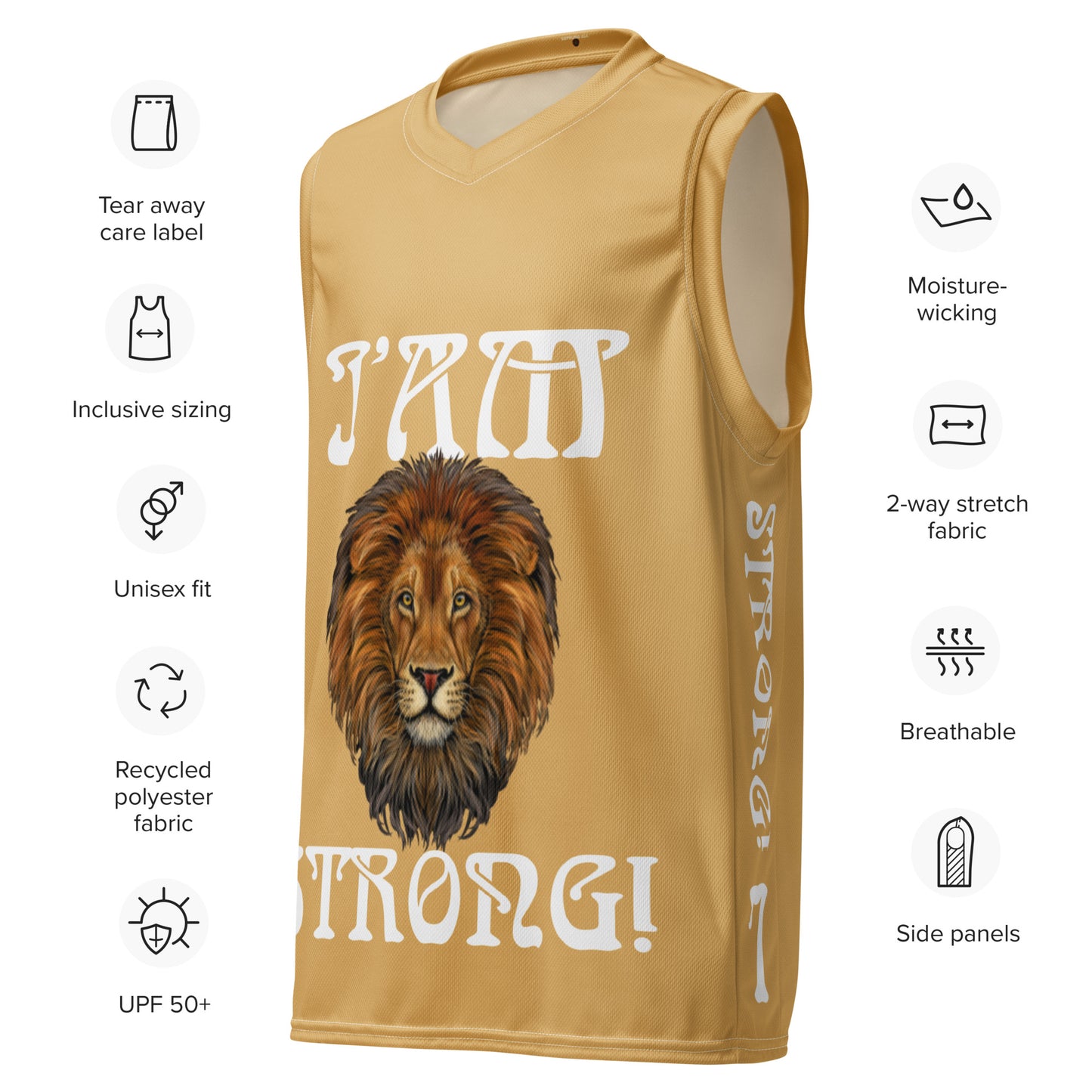 “I’AM STRONG!”#7 Fawn Unisex Basketball Jersey W/White Font