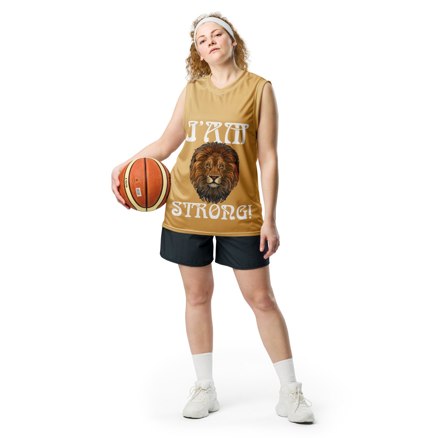 “I’AM STRONG!”#7 Fawn Unisex Basketball Jersey W/White Font