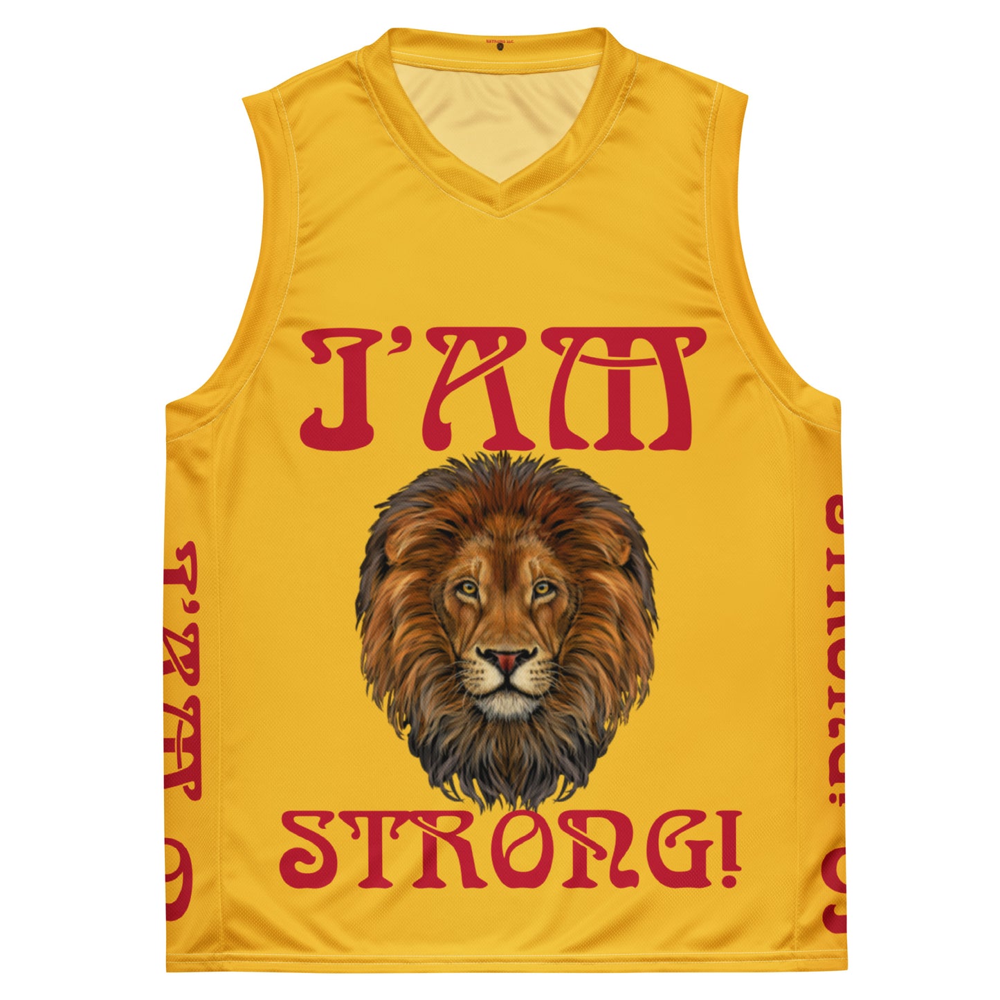 “I’AM STRONG!”#9 Yellow Unisex Basketball Jersey W/Red Font