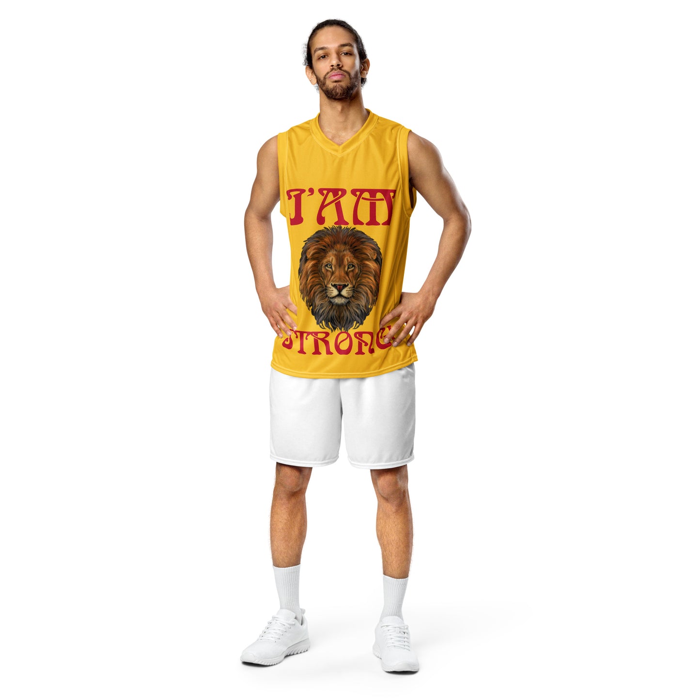 “I’AM STRONG!”#9 Yellow Unisex Basketball Jersey W/Red Font