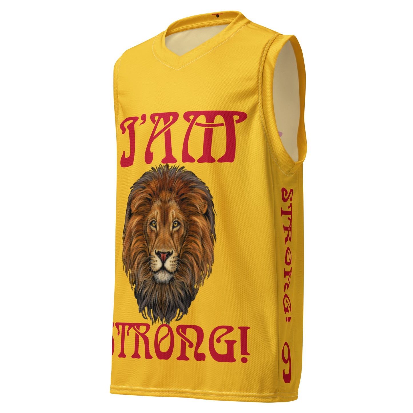 “I’AM STRONG!”#9 Yellow Unisex Basketball Jersey W/Red Font