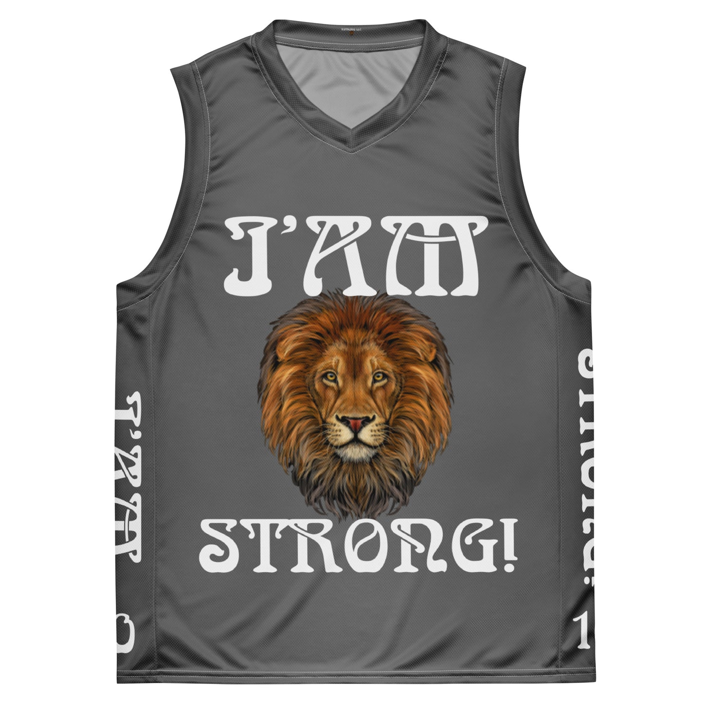“I’AM STRONG!”#10 Grey Unisex Basketball Jersey W/White Font