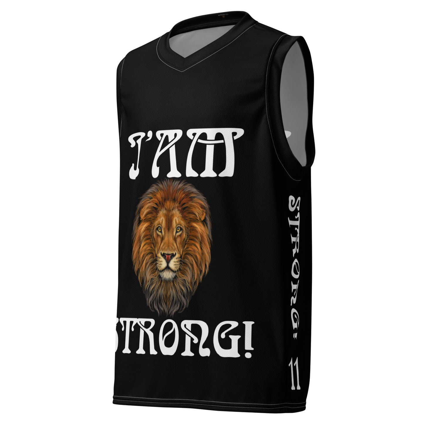 I’AM STRONG!”#11 Black Unisex Basketball Jersey W/White Font
