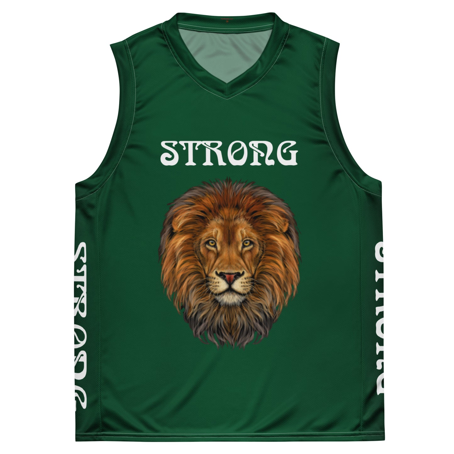 "STRONG" Green Unisex Basketball Jersey W/White Font