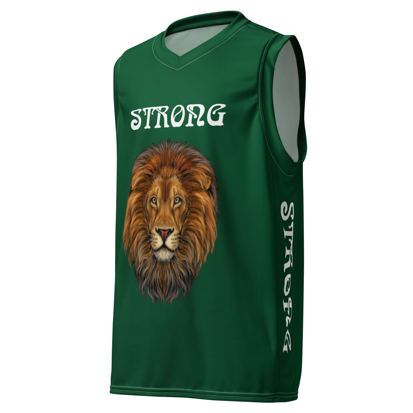 "STRONG" Green Unisex Basketball Jersey W/White Font