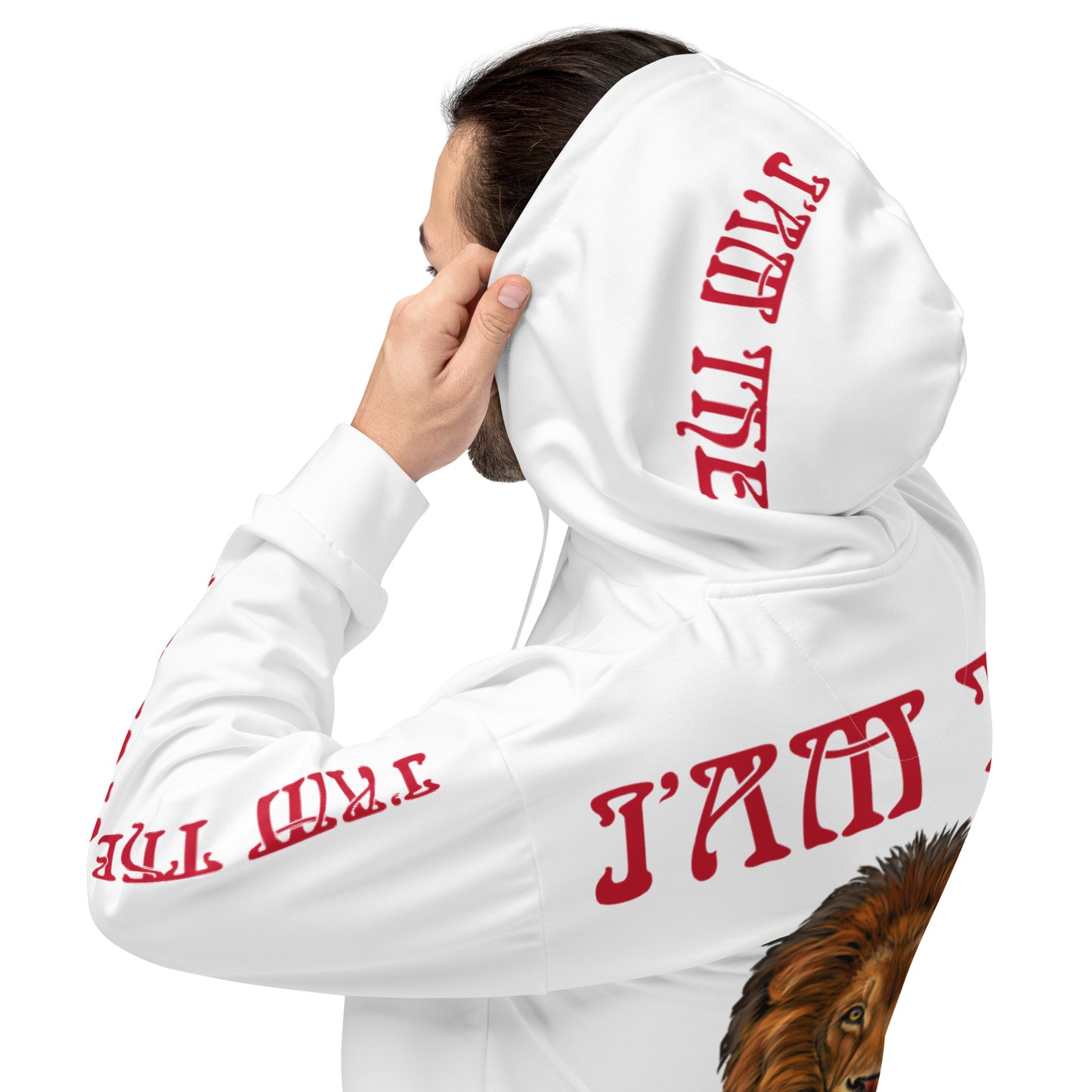“I’AM THE STORM!"White Unisex Hoodie W/Red Font