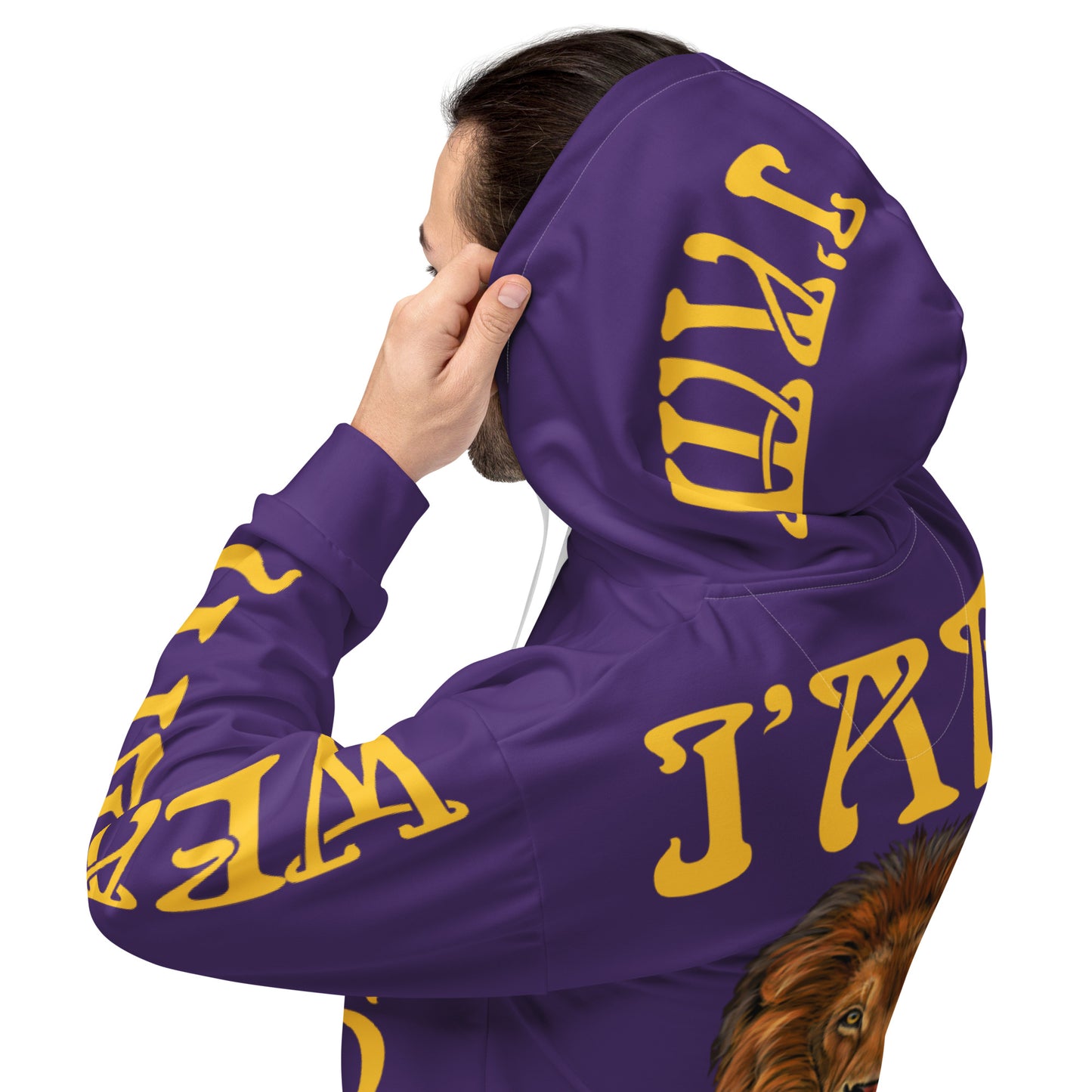 “I’AM SUCCESS,WEALTH!”Purple Unisex Hoodie W/Yellow Font