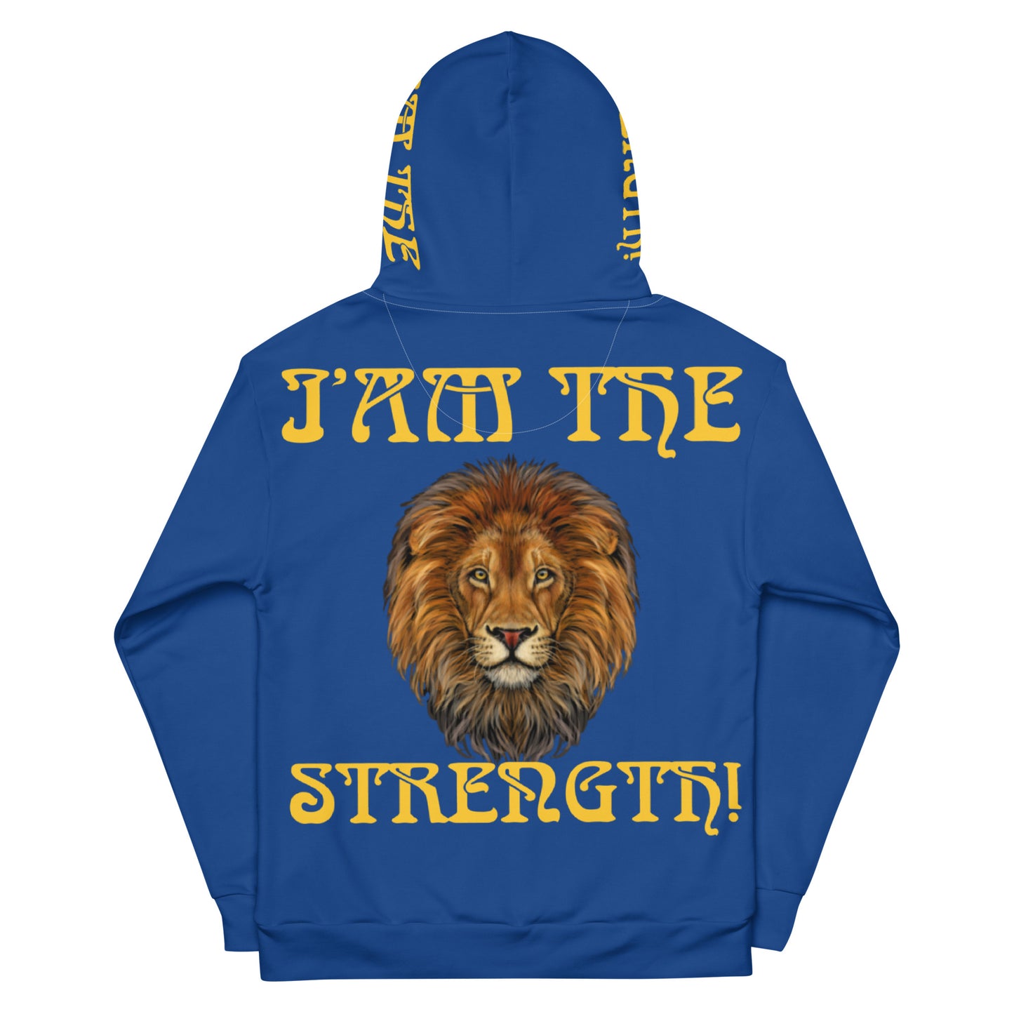 “I’AM THE STRENGTH!"Blue Unisex Hoodie W/Yellow Font