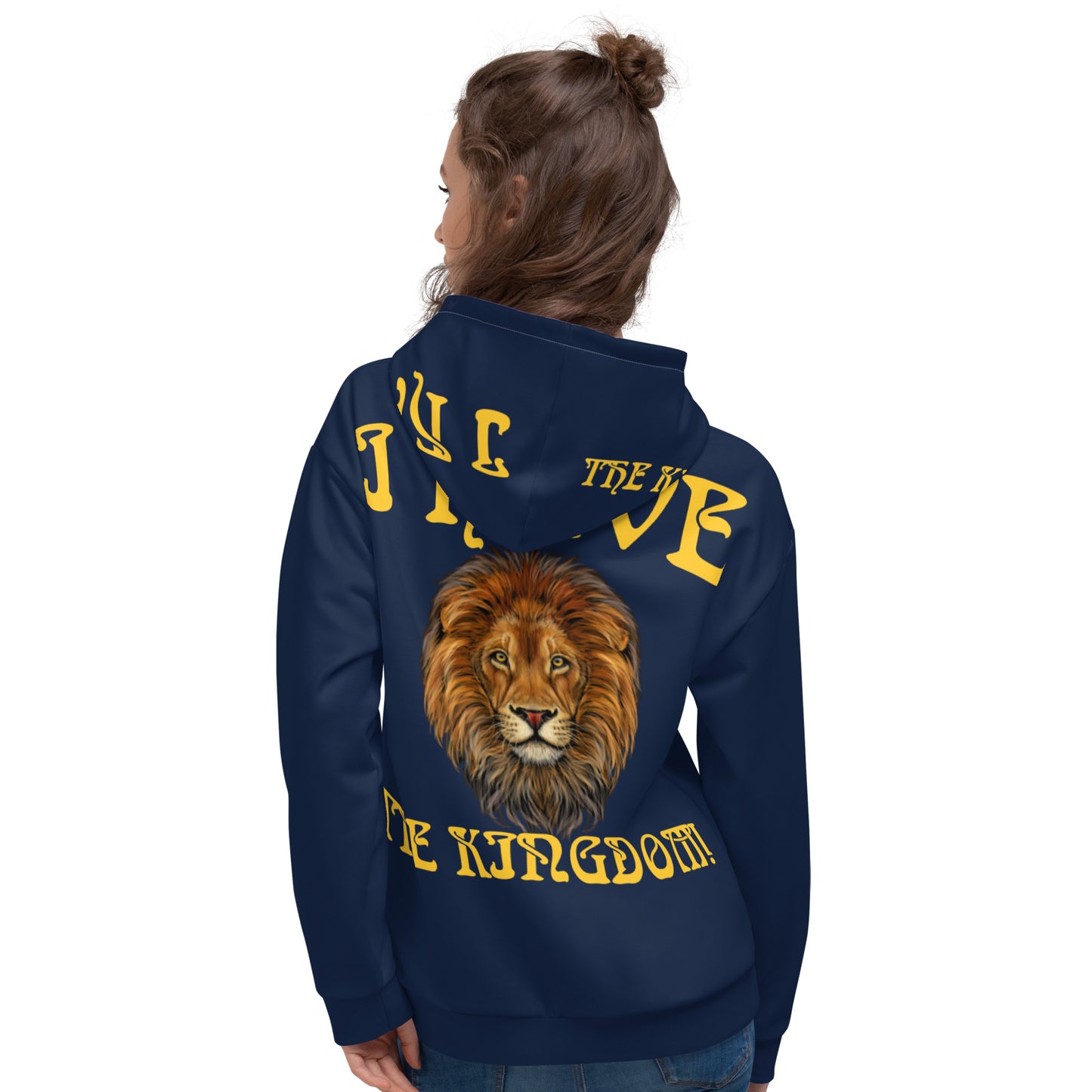“I HAVE THE KINGDOM!”Navy Unisex Hoodie W/Yellow Font