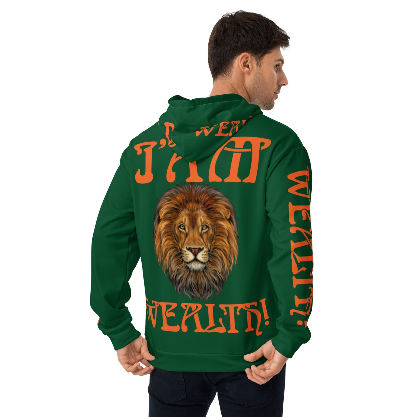 “I’AM SUCCESS,WEALTH!"Unisex Hoodie W/Orange Font