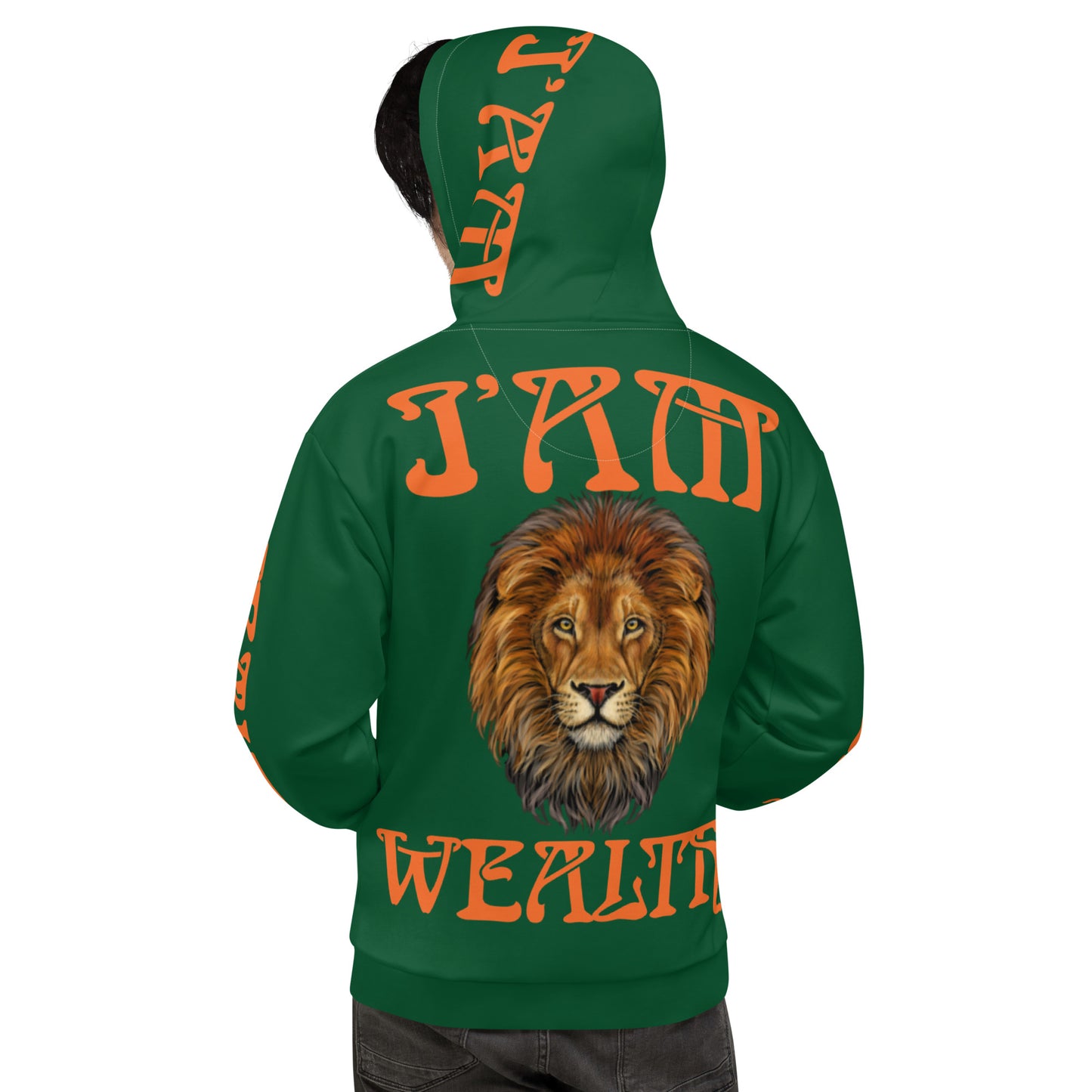 “I’AM SUCCESS,WEALTH!"Unisex Hoodie W/Orange Font