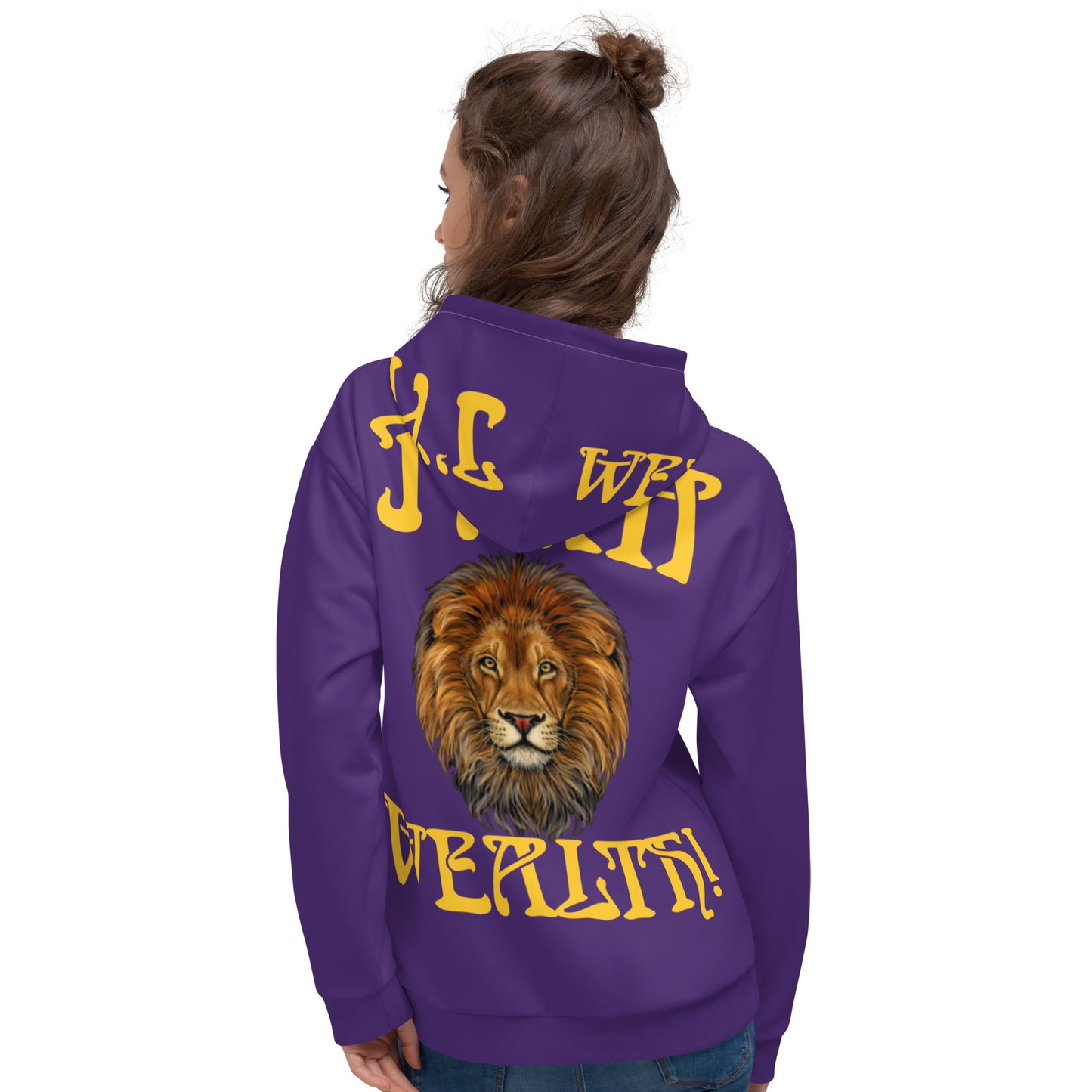 “I’AM SUCCESS,WEALTH!”Purple Unisex Hoodie W/Yellow Font